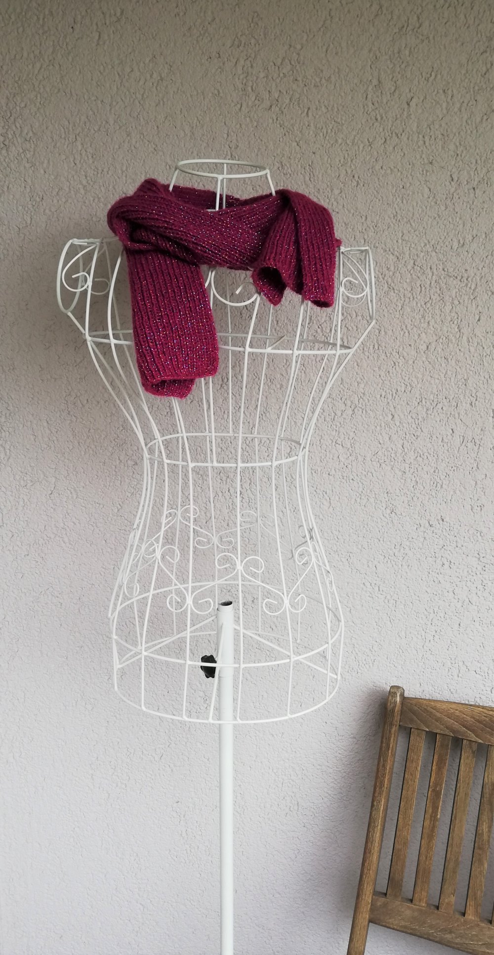 Super schöner selbstgestrickter Schal mit Glitzer