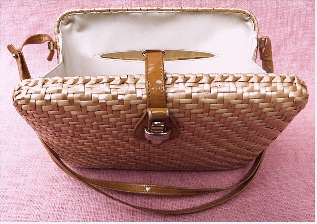 RODO Pochette Design Damen-Tasche , Bast-geflochten - maisfarbig