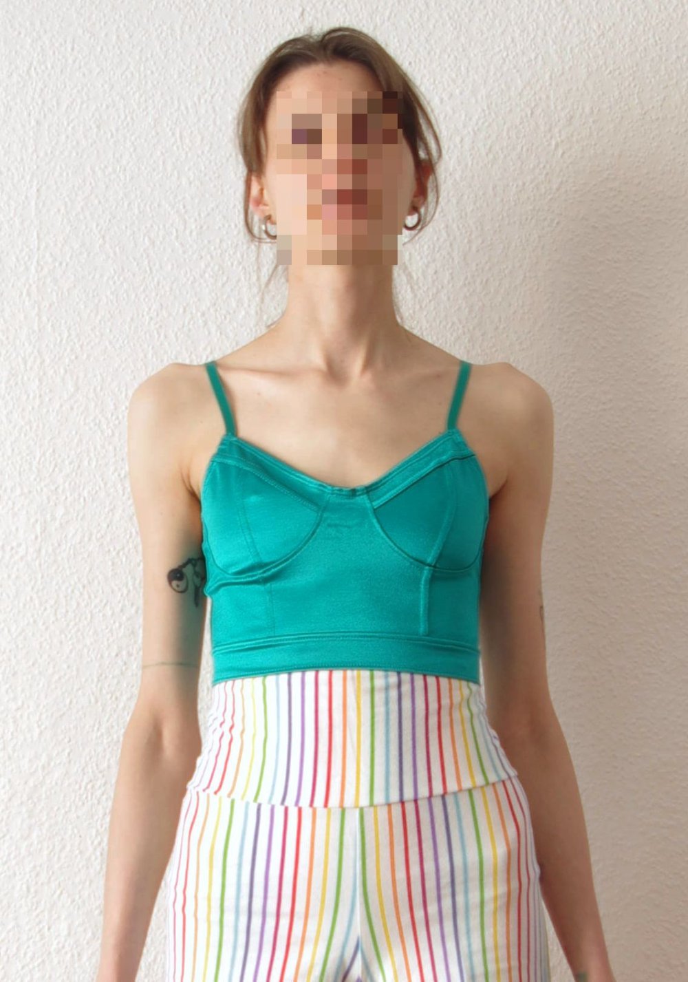 Shiny American Apparel Disco Bralette Crop Top Gr. S XS Rave Berghain Technoelfe Festival y2k