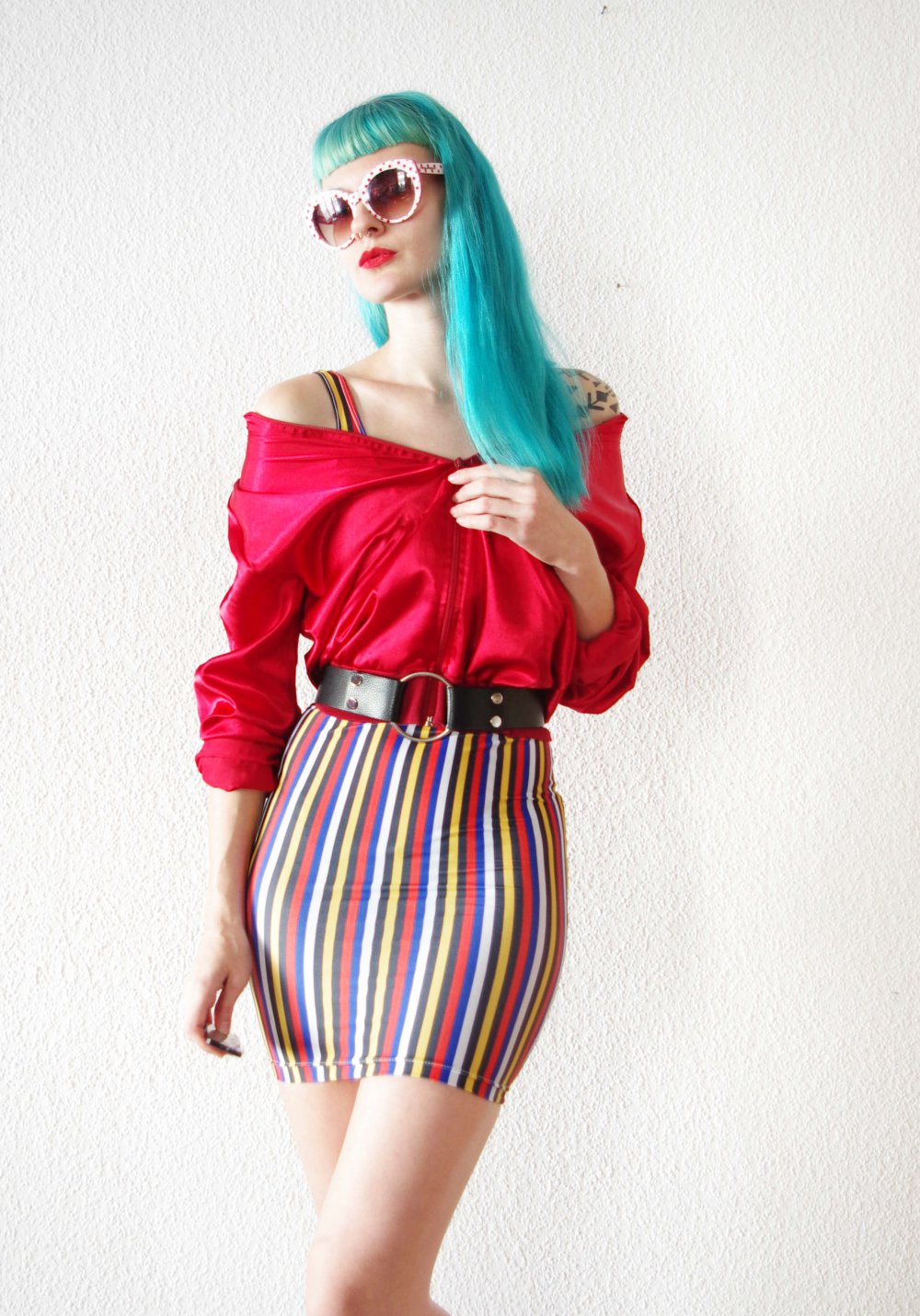 Rote American Apparel Bomberjacke Gr. S 36 38 Satin glänzend Techno Festival Disco 80er shiny