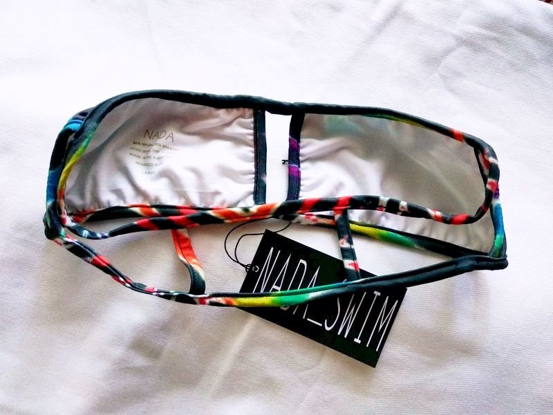 Y2k bratz Bikinitop Gr. M L strappy Acid Tie Dye cutouts Technobarbie Batik Festival
