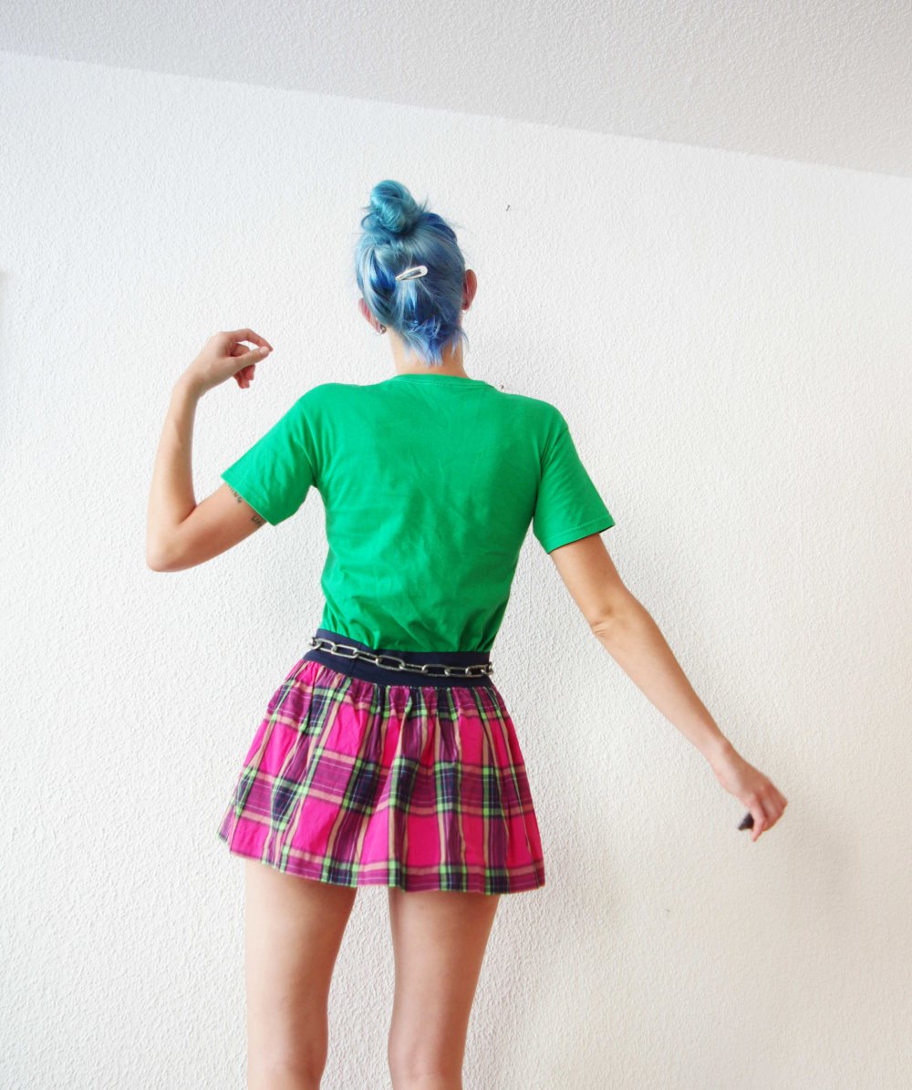 Lässiges Printshirt Cambridge grün Gr. S College Style Festival Dollskill 