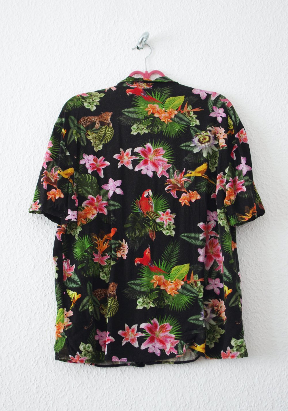 Retro Hawaii oversized Hemd Gr. M S Blumen Alloverprint Festival Technoelfe 