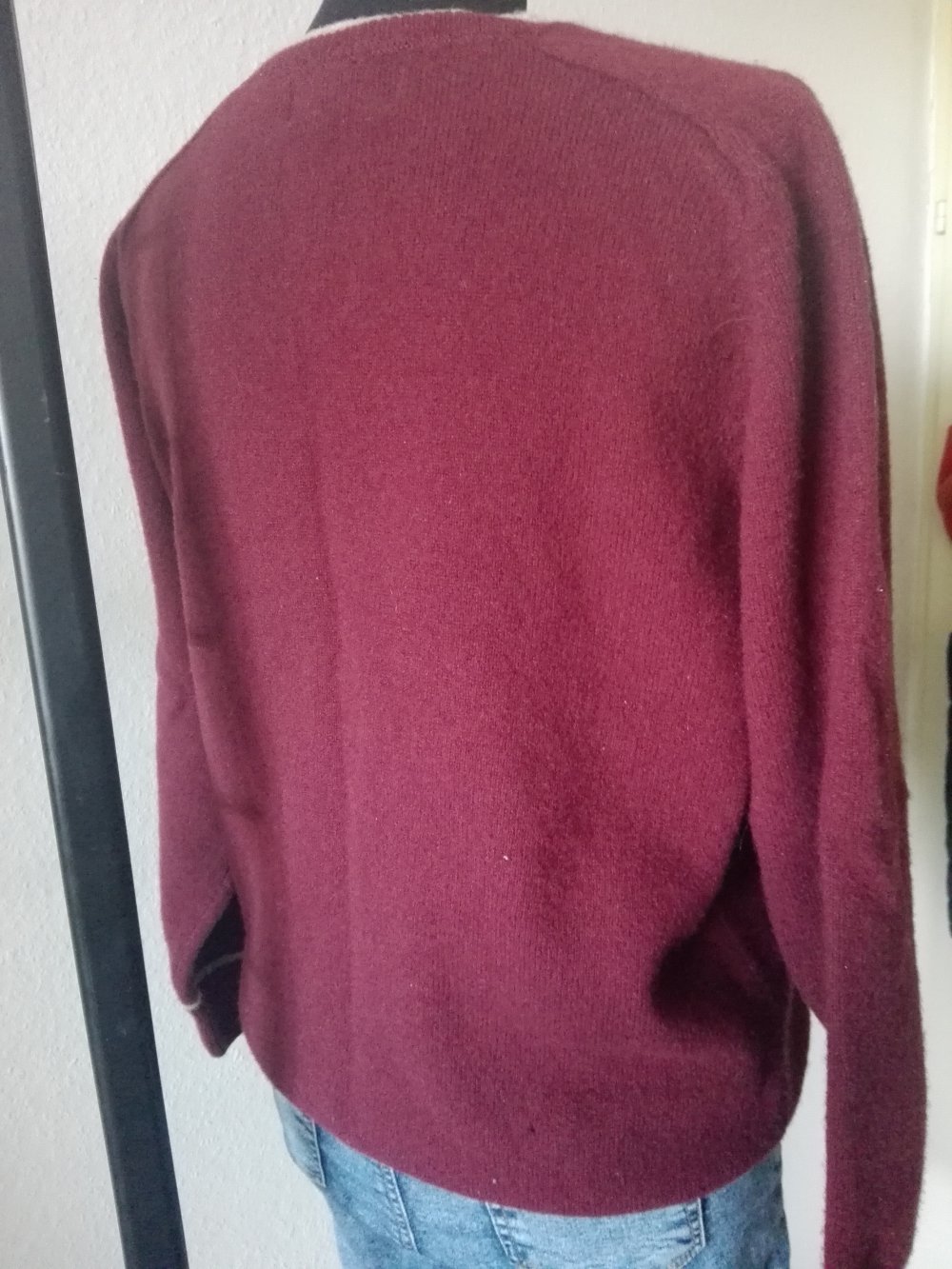 Polo Strick Woll Pullover Gr M 