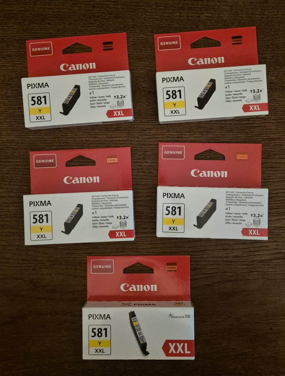5 Tintenpatrone Canon CLI-581Y XXL gelb - NEU und ungeöffnet