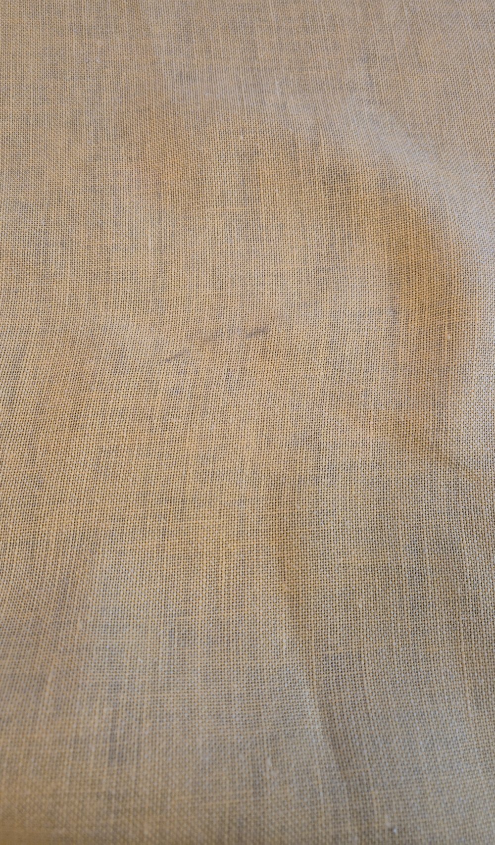 Tischdecke rund alt Stickerei gelb Durchmesser 125 cm