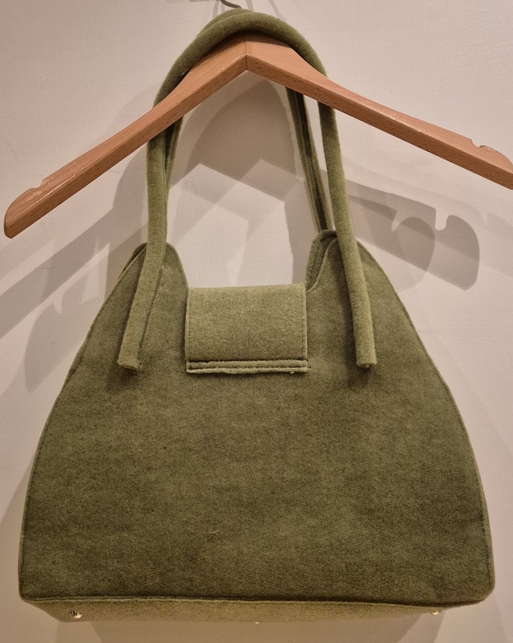 Handtasche Umhängetasche Filz grün - neuwertig