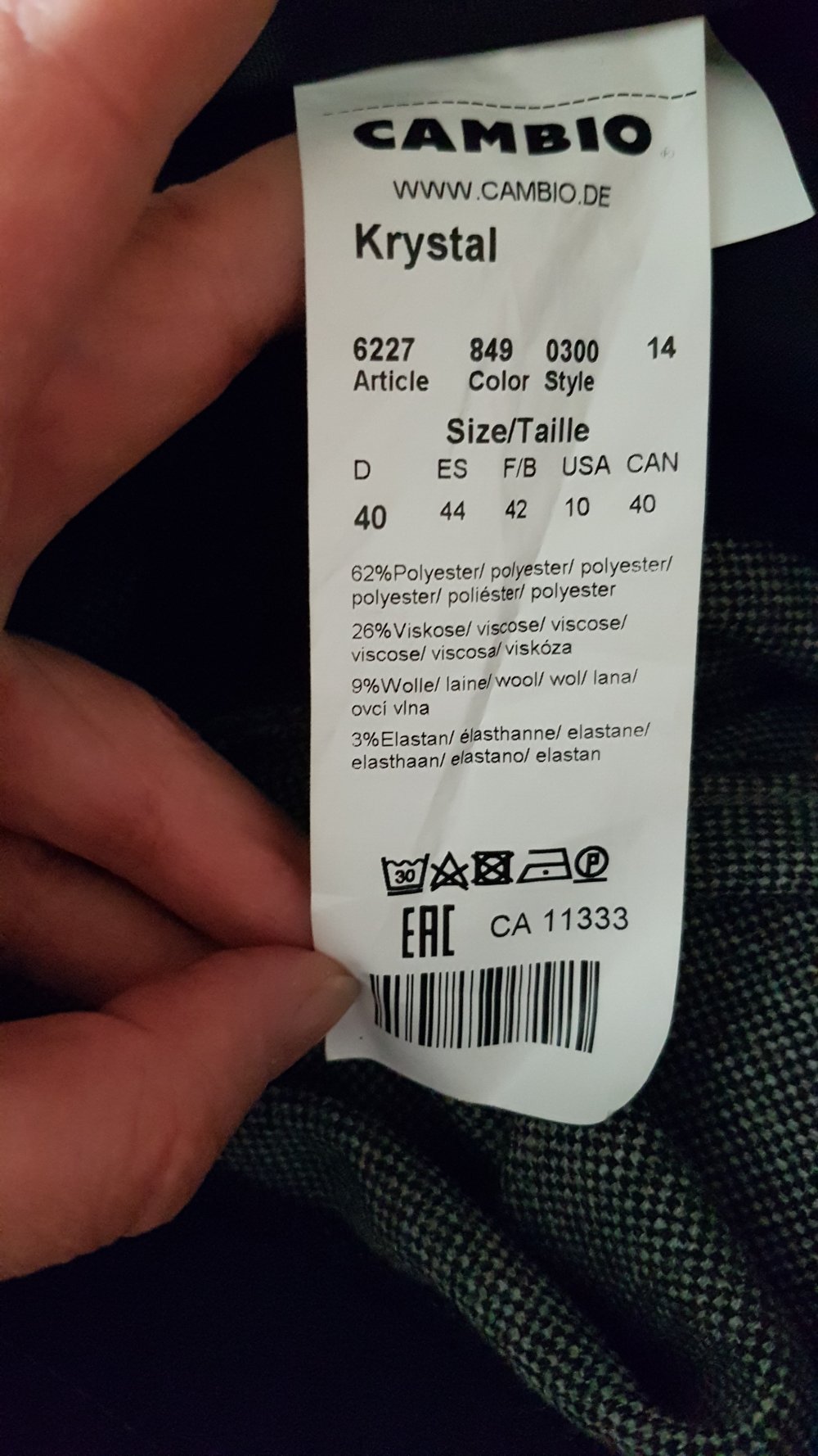 Cambio Hose Krystal beige grau meliert Gr 40