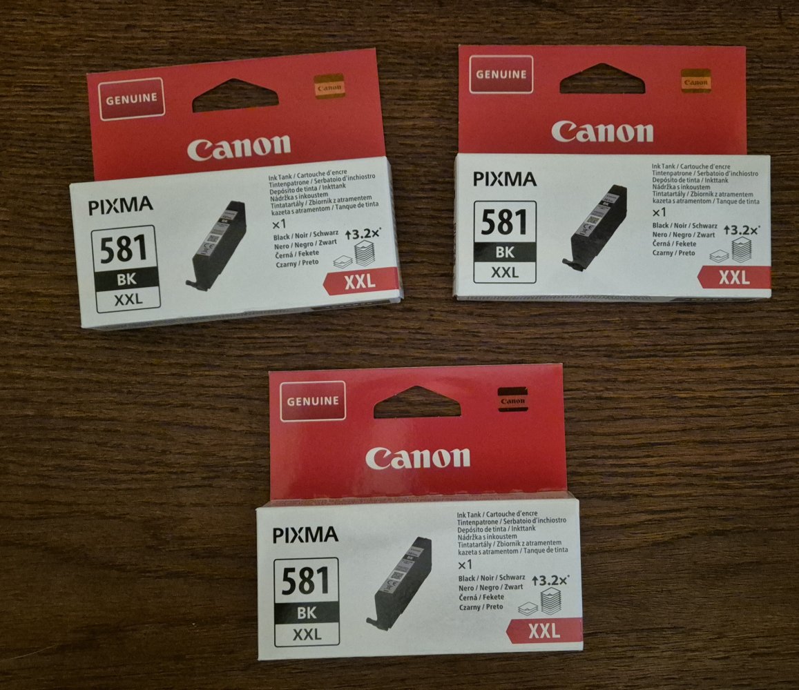 3 Tintenpatrone Canon CLI-581BK XXL schwarz - NEU und ungeöffnet