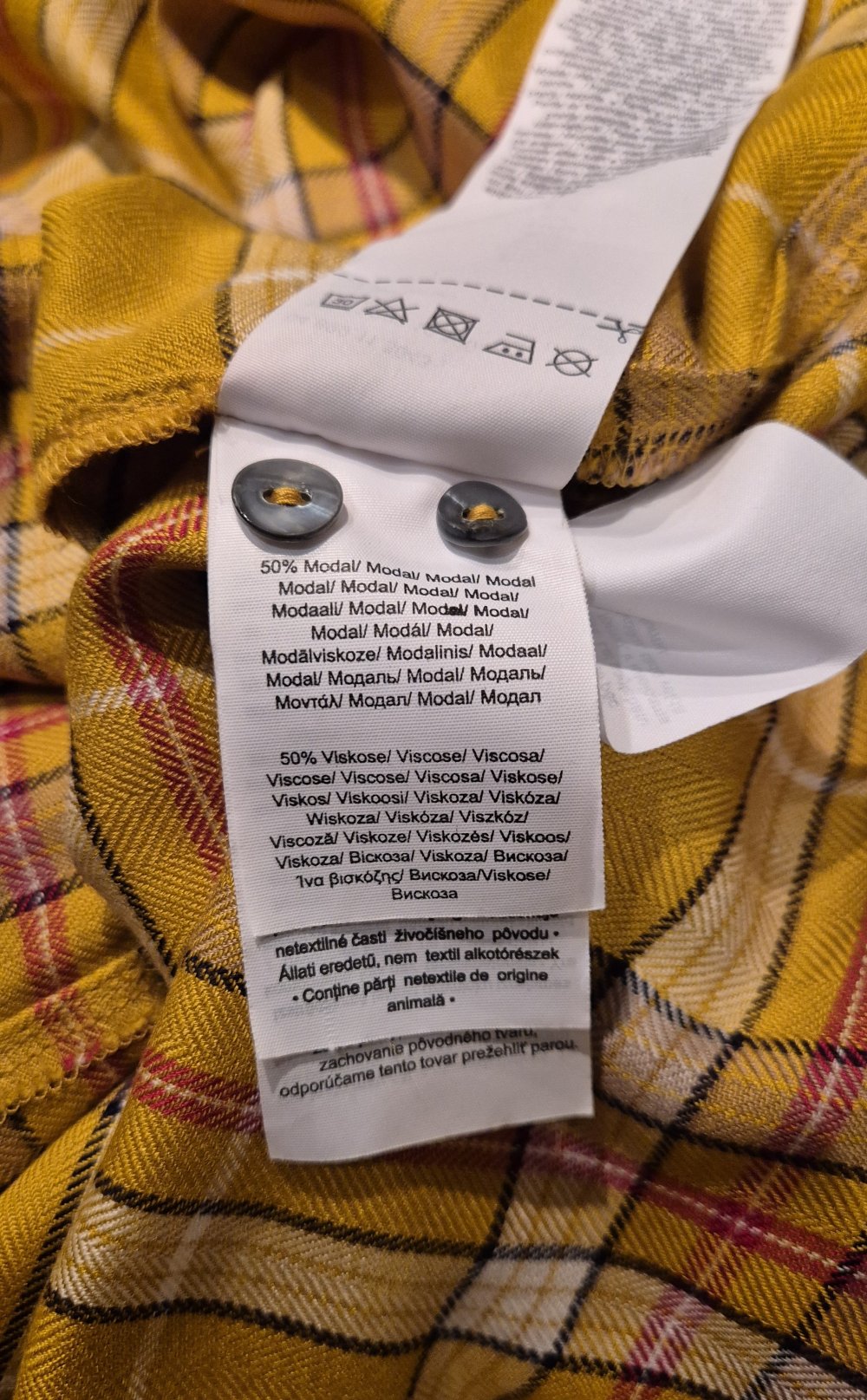 s. Oliver Bluse langarm gelb senf karriert Gr 42