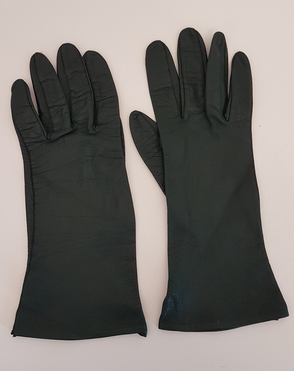 Lederhandschuhe 60er Jahre grün Gr 7,5