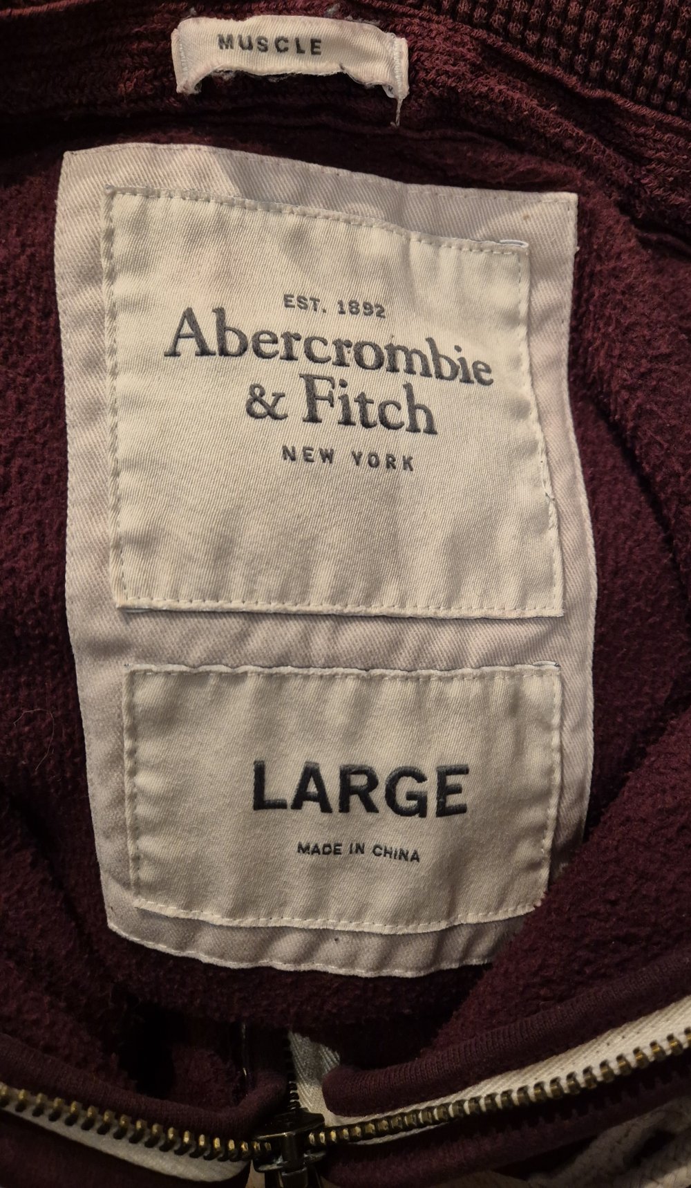 Abercrombie & Fitch Hoodie Pullover Kapuzenpullover bordeaux Gr L