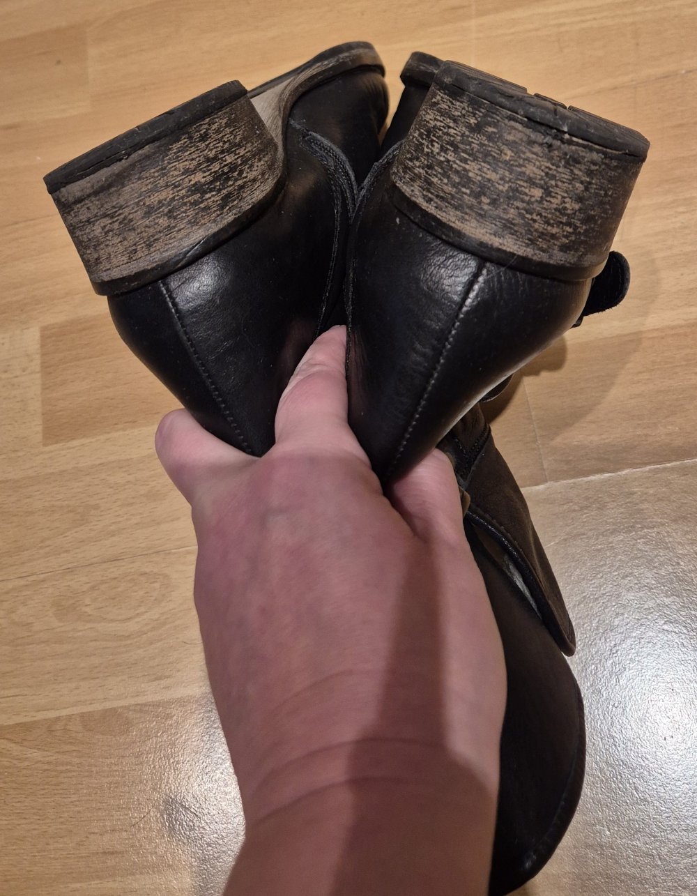 Biker Boots Stiefel Lammfell gefüttert schwarz Gr 41