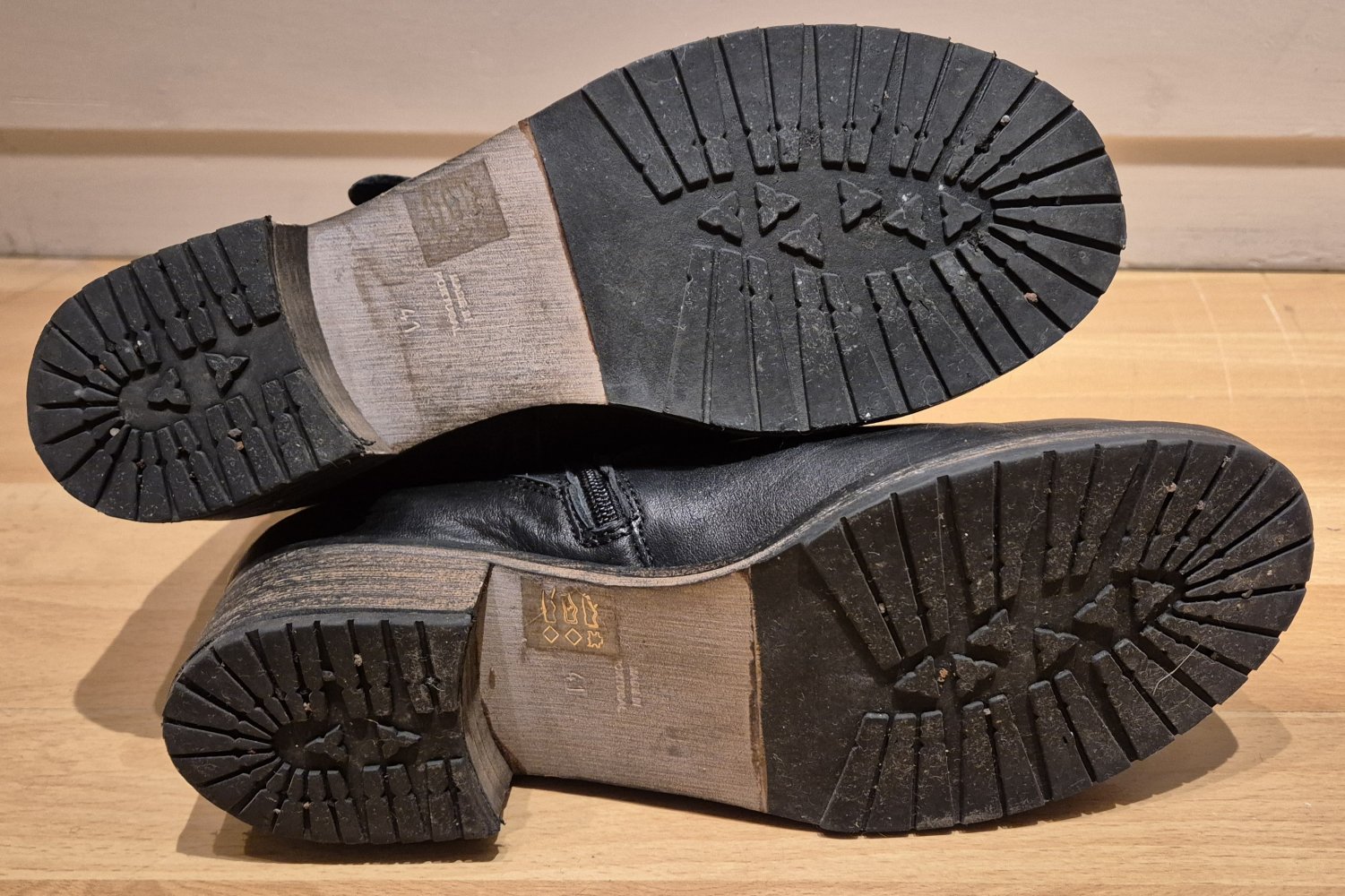 Biker Boots Stiefel Lammfell gefüttert schwarz Gr 41