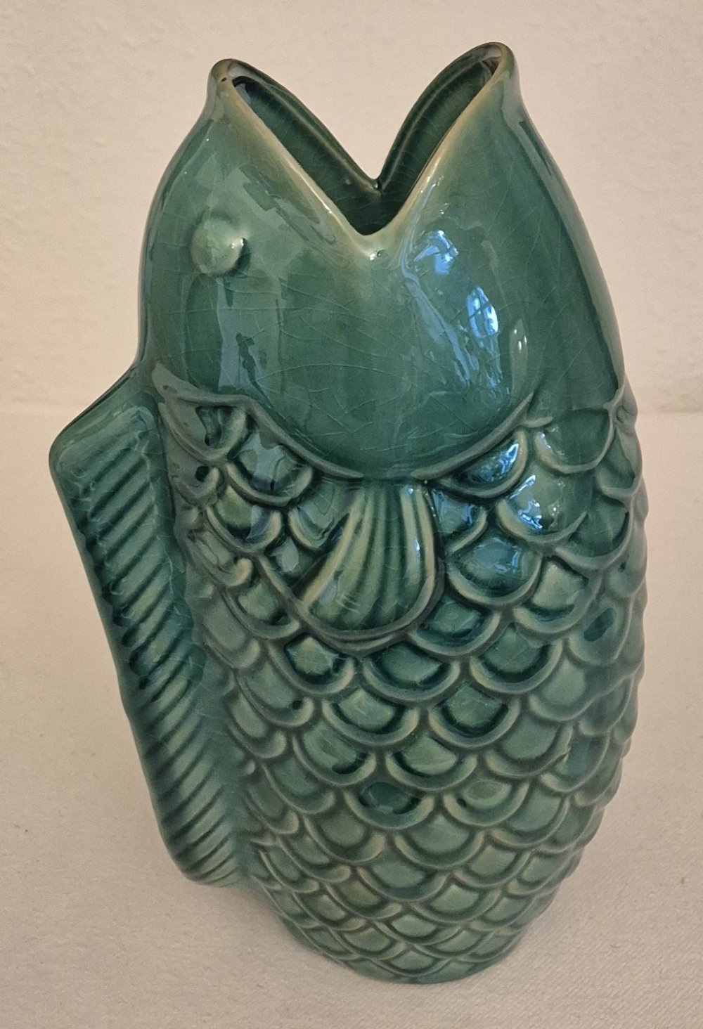 Butlers Fischvase Vase Koi Keramik grün / türkis