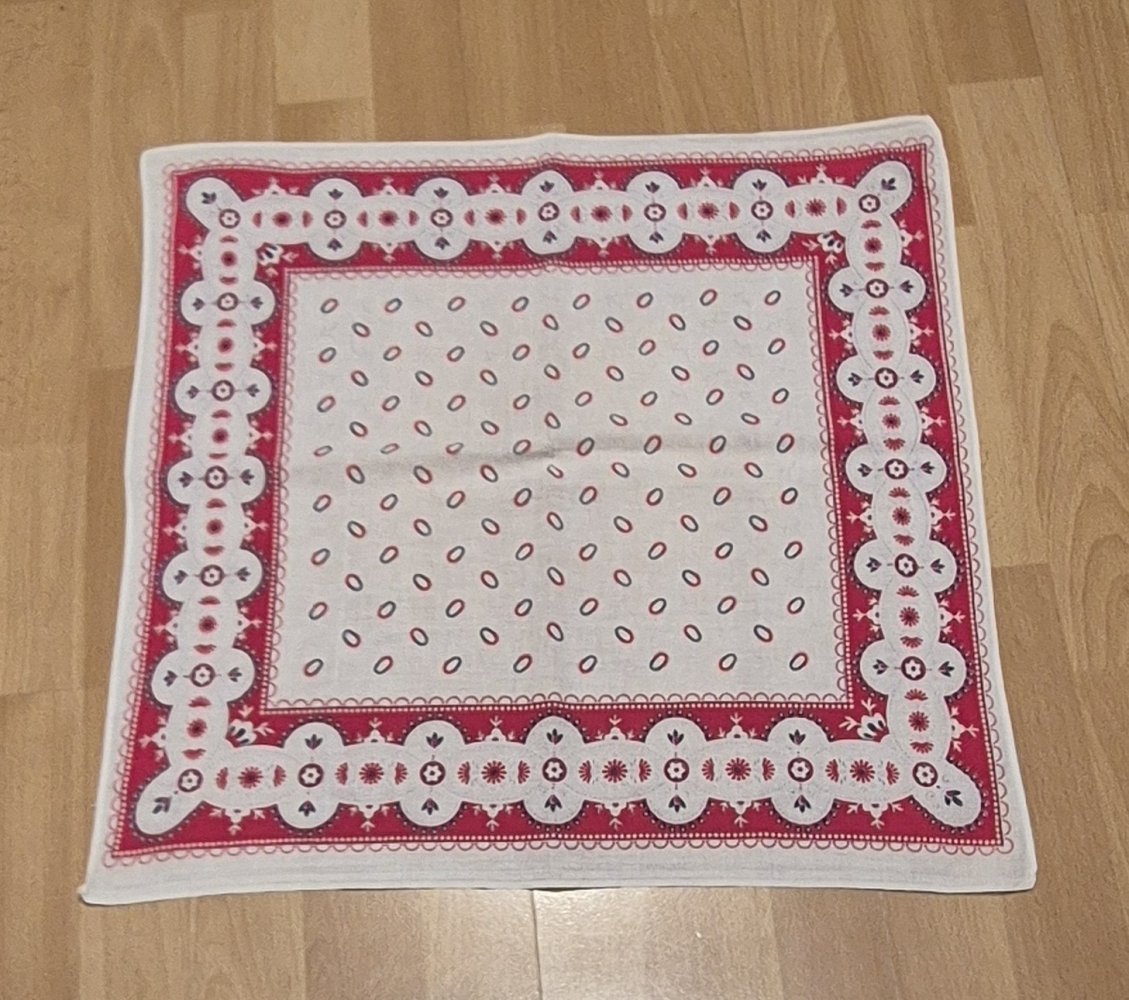 Bandana Halstuch rot weiß 53 cm x 53 cm