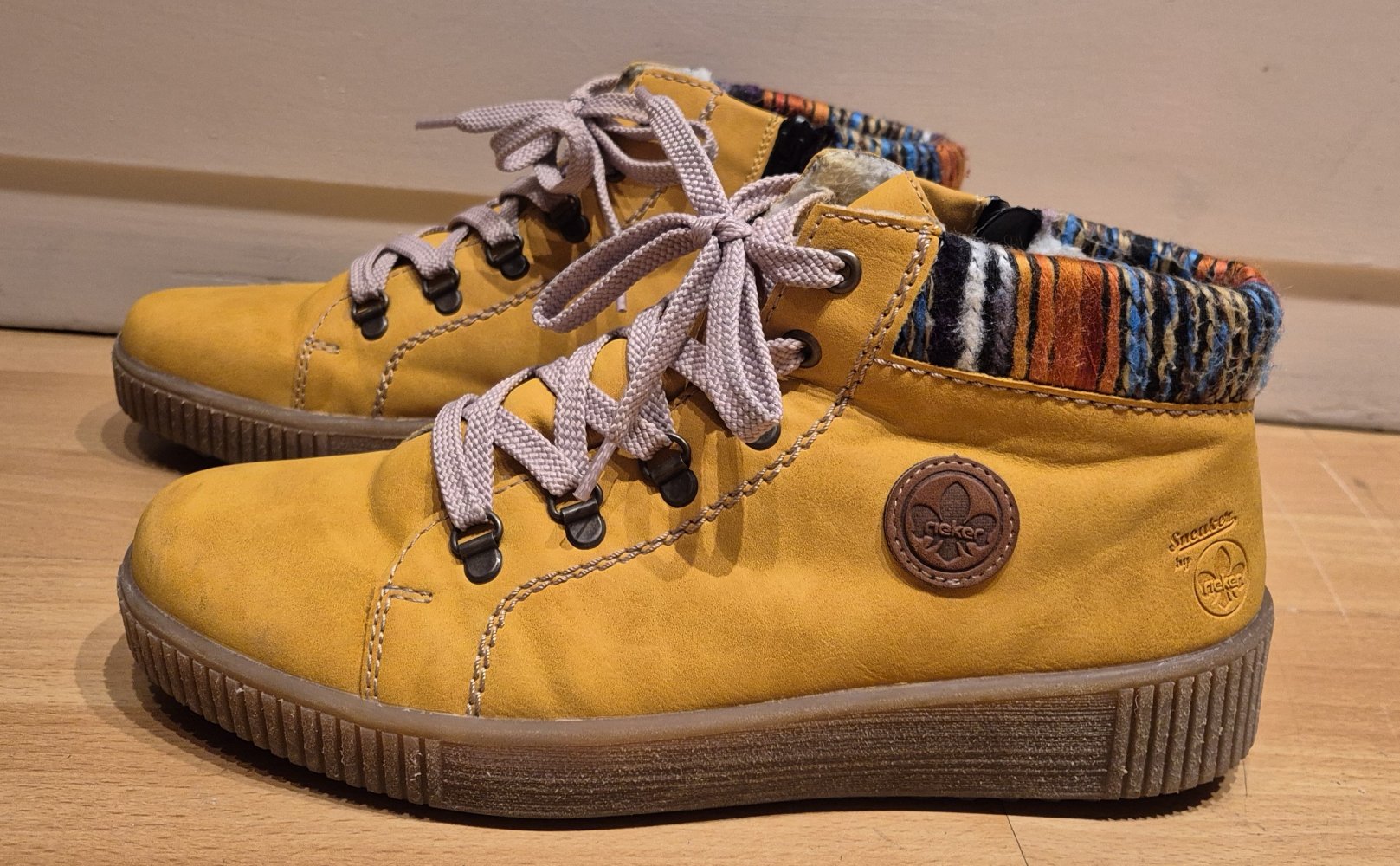 Rieker Stiefeletten gefüttert gelb senf Gr 41