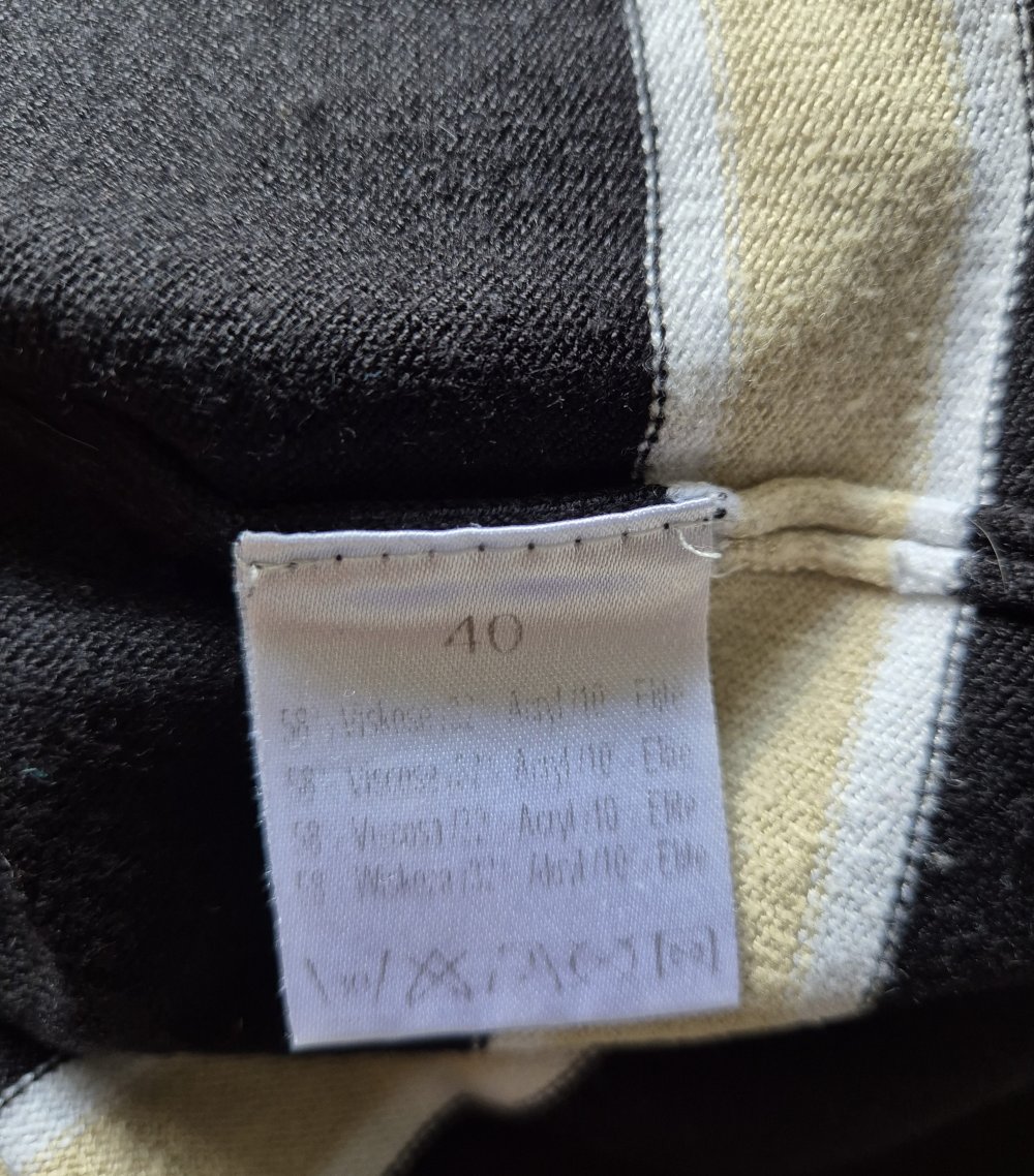 Maria Jacobi T-Shirg schwarz beige gestreift Gr 40