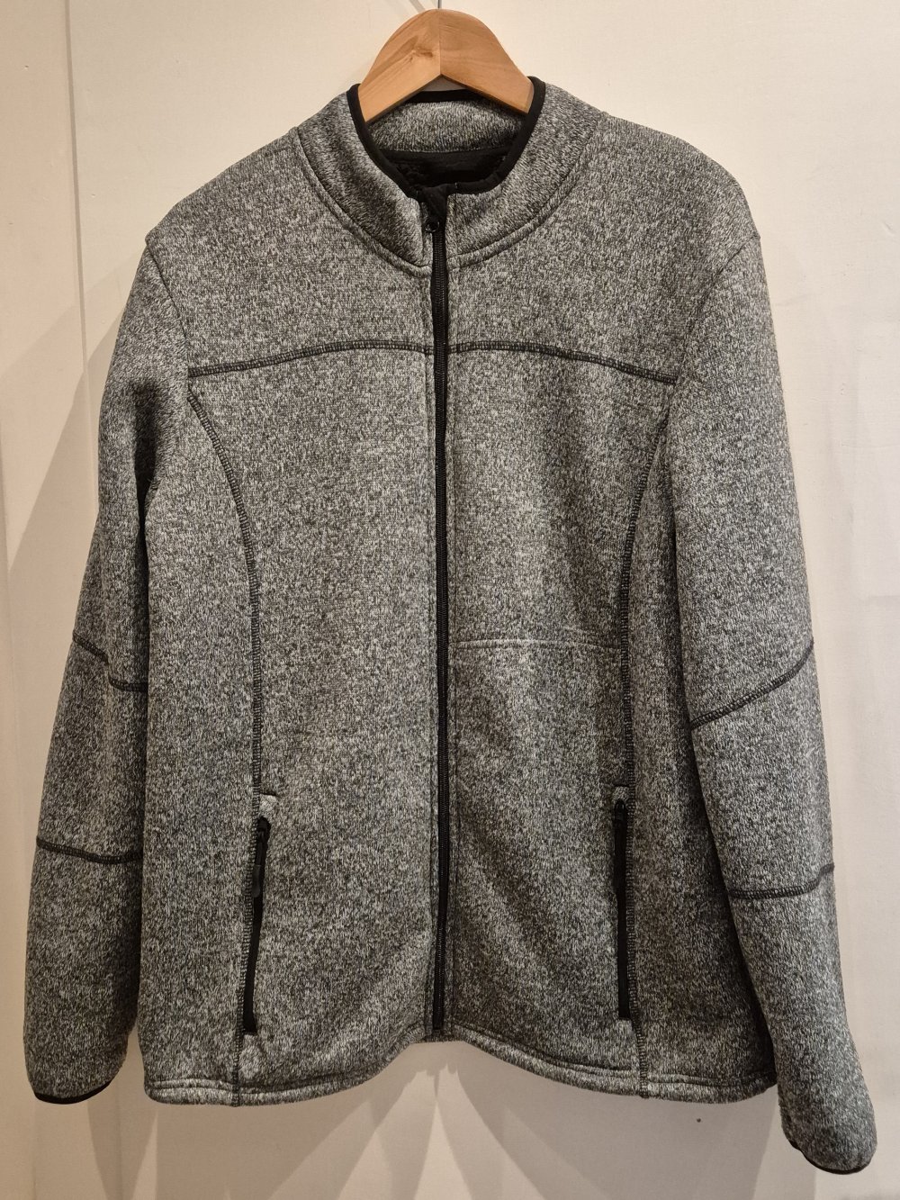 Livergy Herren Sweatjacke mit Teddyfutter grau meliert Gr L
