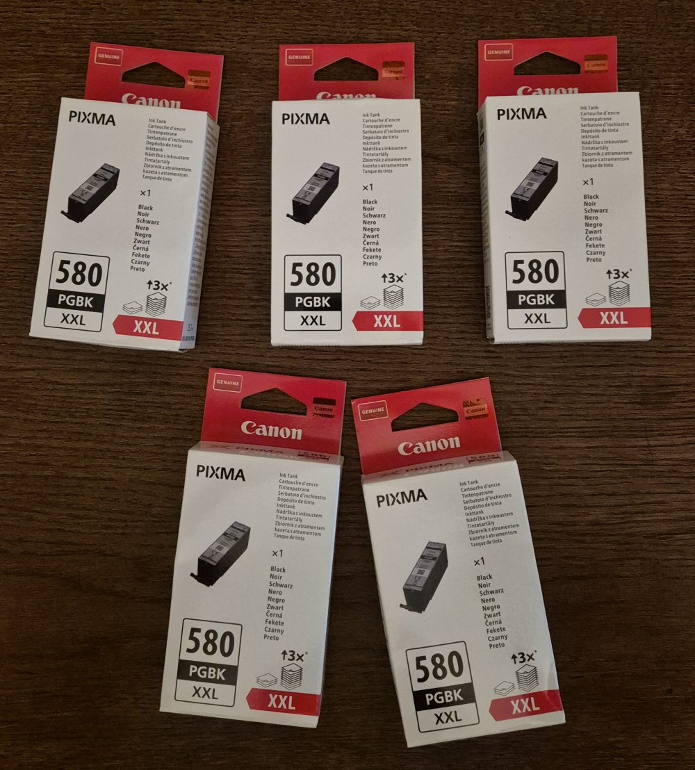 5 Tintenpatrone Canon PGI-580 PGBK XXL Pigment schwarz NEU ungeöffnet