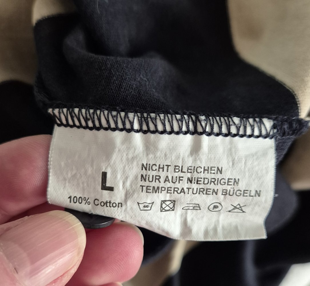 Jan Paulsen Pullover schwarz beige gestreift Gr L