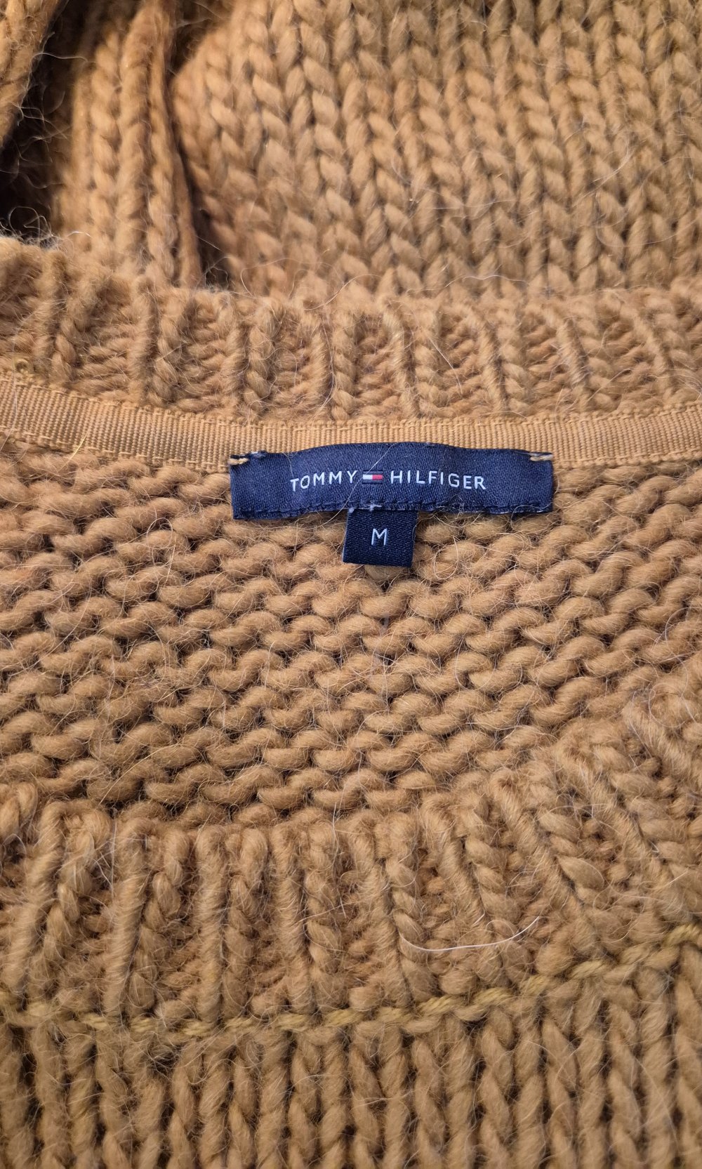 Tommy Hilfiger Pullover Strick gelb senf mit Alpaka Gr M
