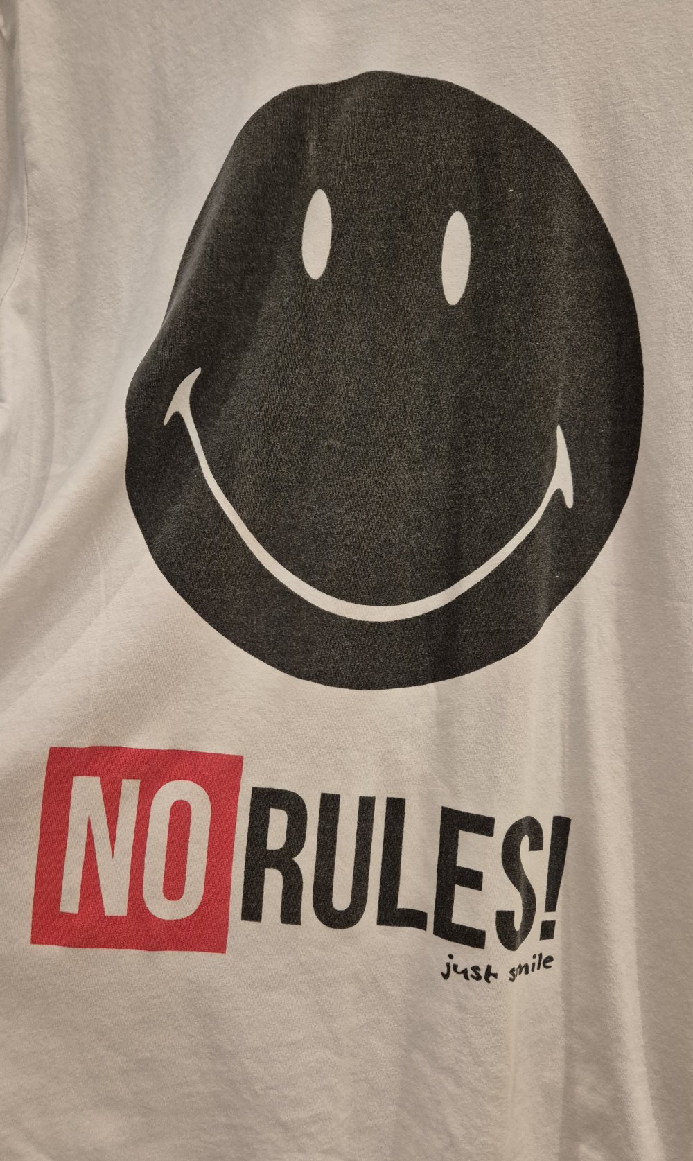Smiley T-Shirt No rules weiß Gr M