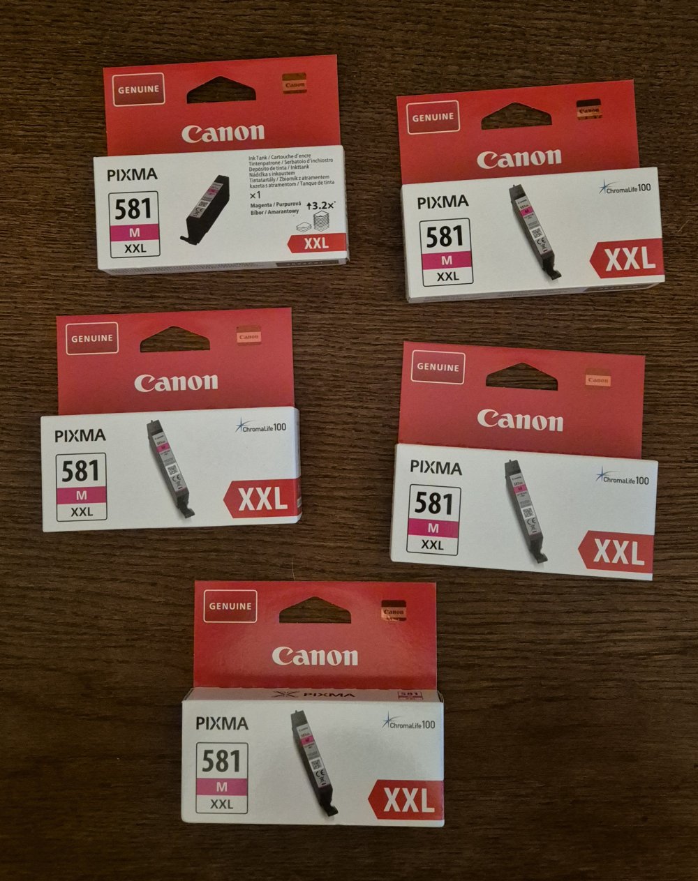 5 Tintenpatrone Canon CLI-581M XXL magenta -NEU und ungeöffnet