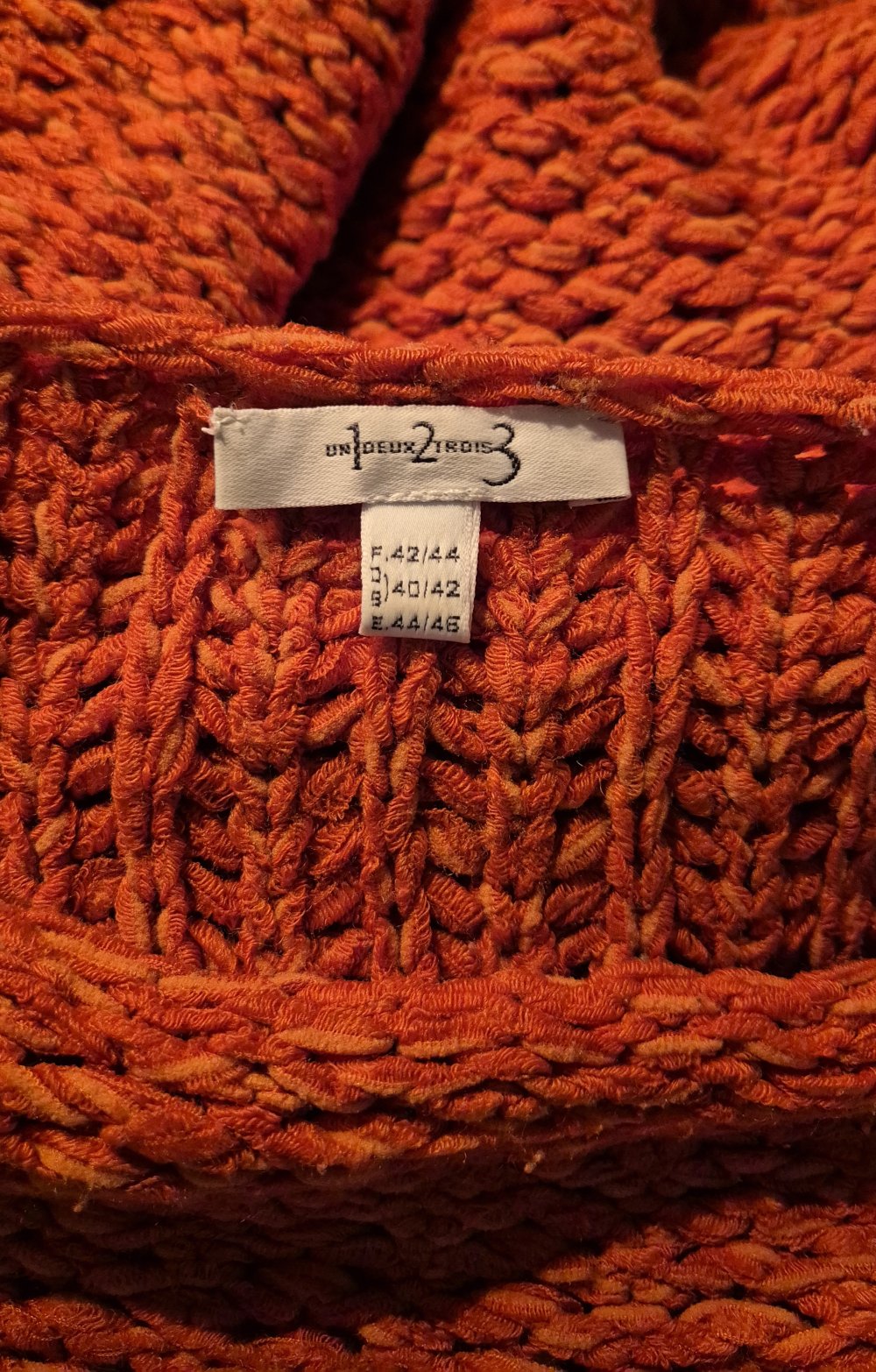 1.2.3. un deux trois paris Pullover Strick orange Gr 42 / 44