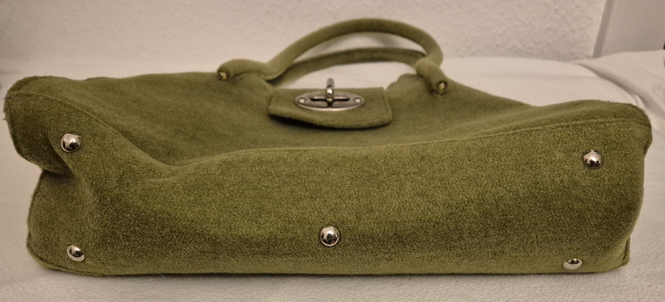 Handtasche Umhängetasche Filz grün - neuwertig