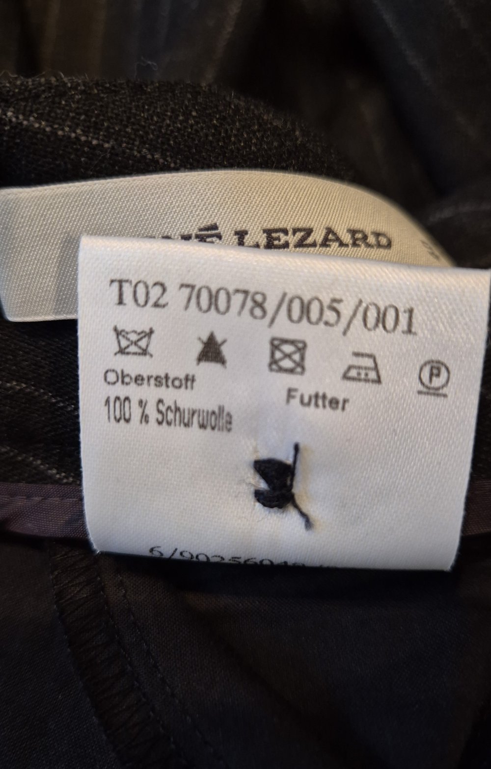 Rene Lezard Anzughose Hose braun grau Schurwolle Gr 40