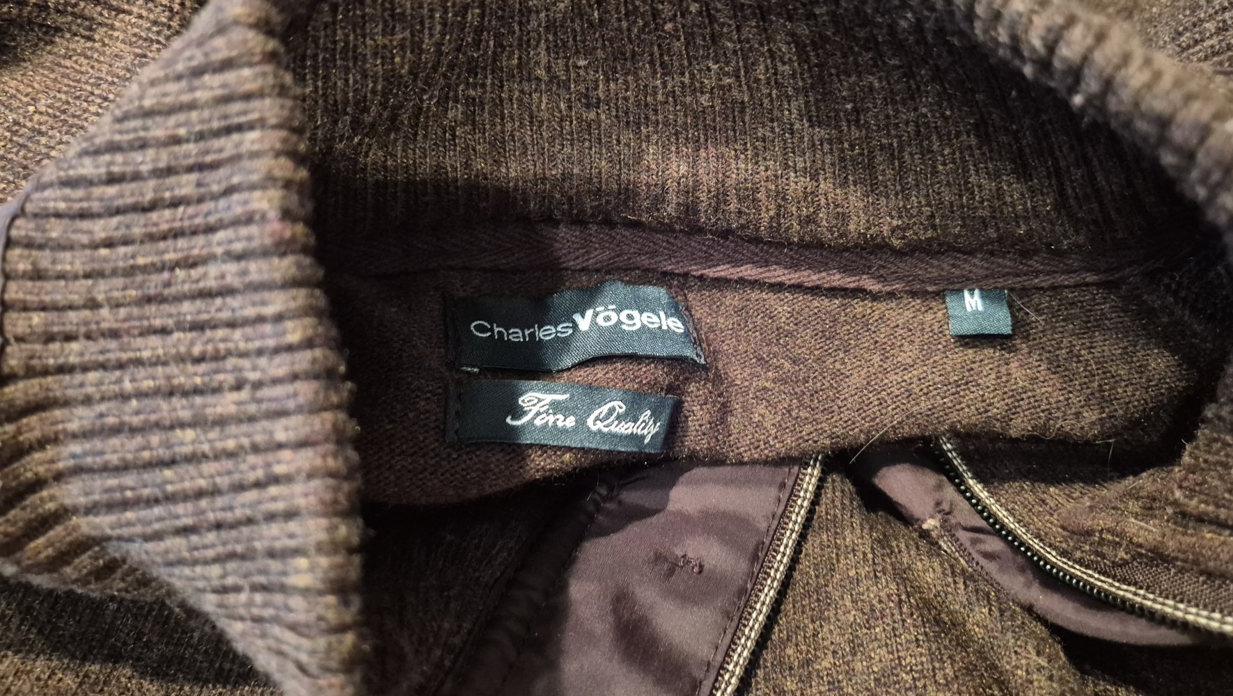 Charles Vögele Pullover Strick  Half Zip braun Gr M
