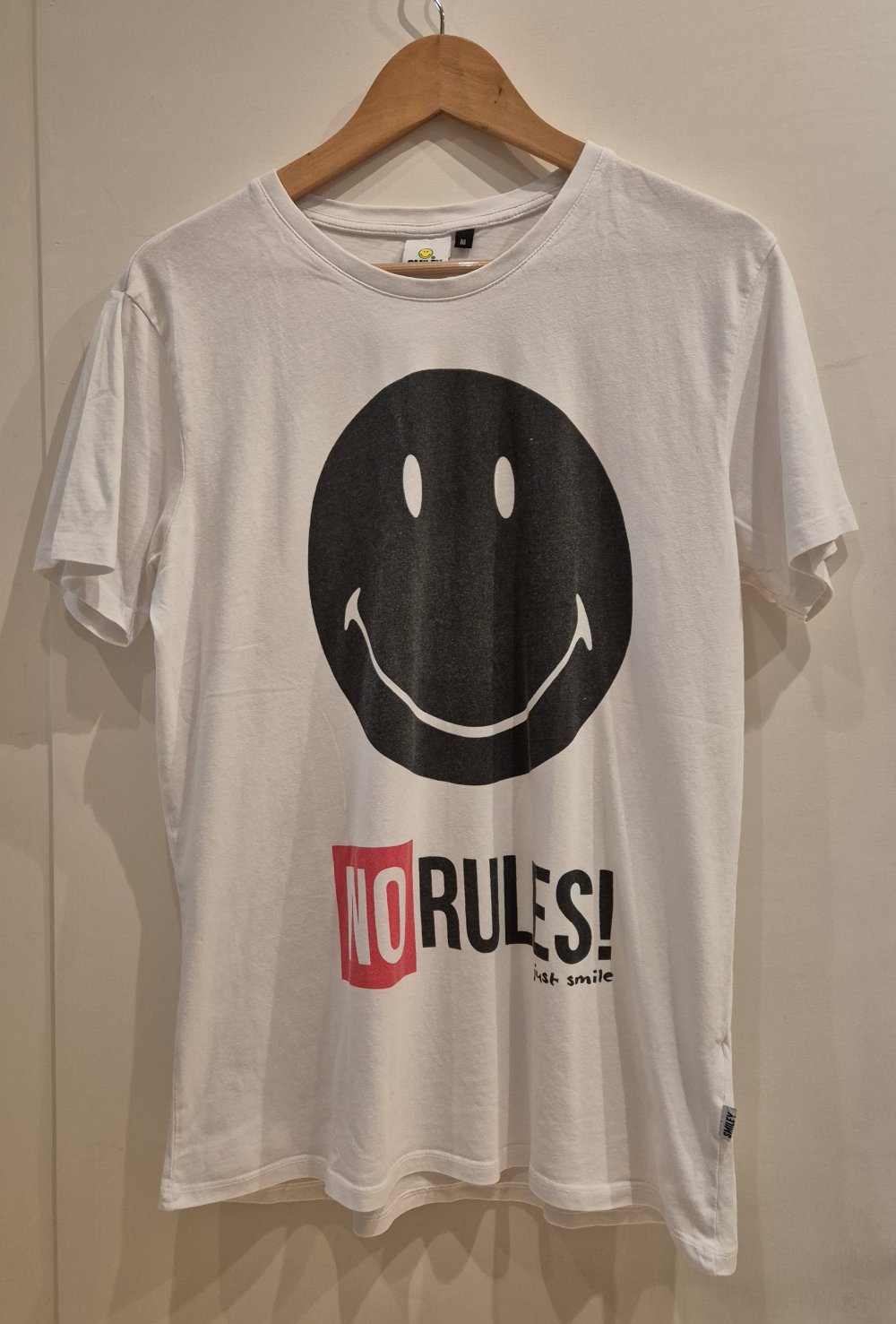 Smiley T-Shirt No rules weiß Gr M