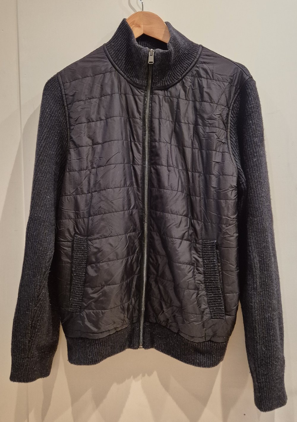 Charles Vögele Strickjacke Zipper Pullover Jacke Stepp grau Gr M