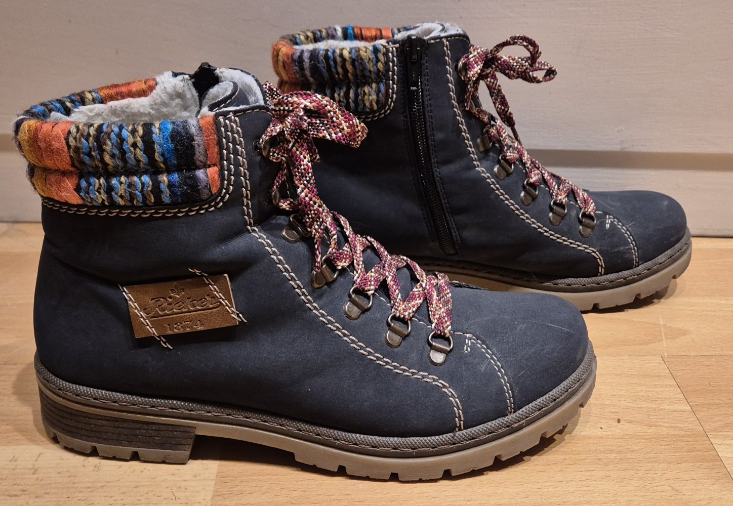 Rieker Stiefeletten gefüttert blau Gr 41