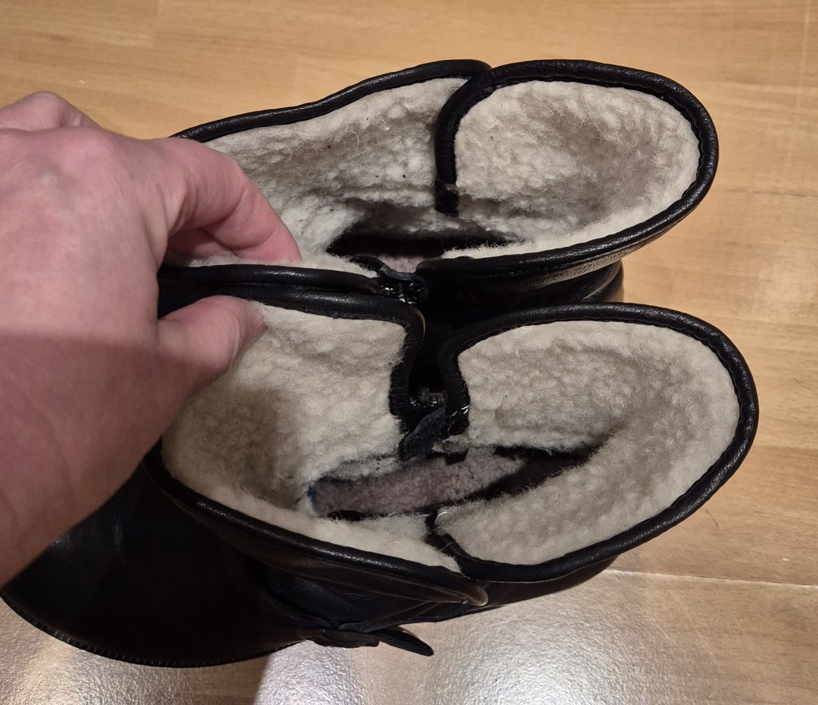 Biker Boots Stiefel Lammfell gefüttert schwarz Gr 41