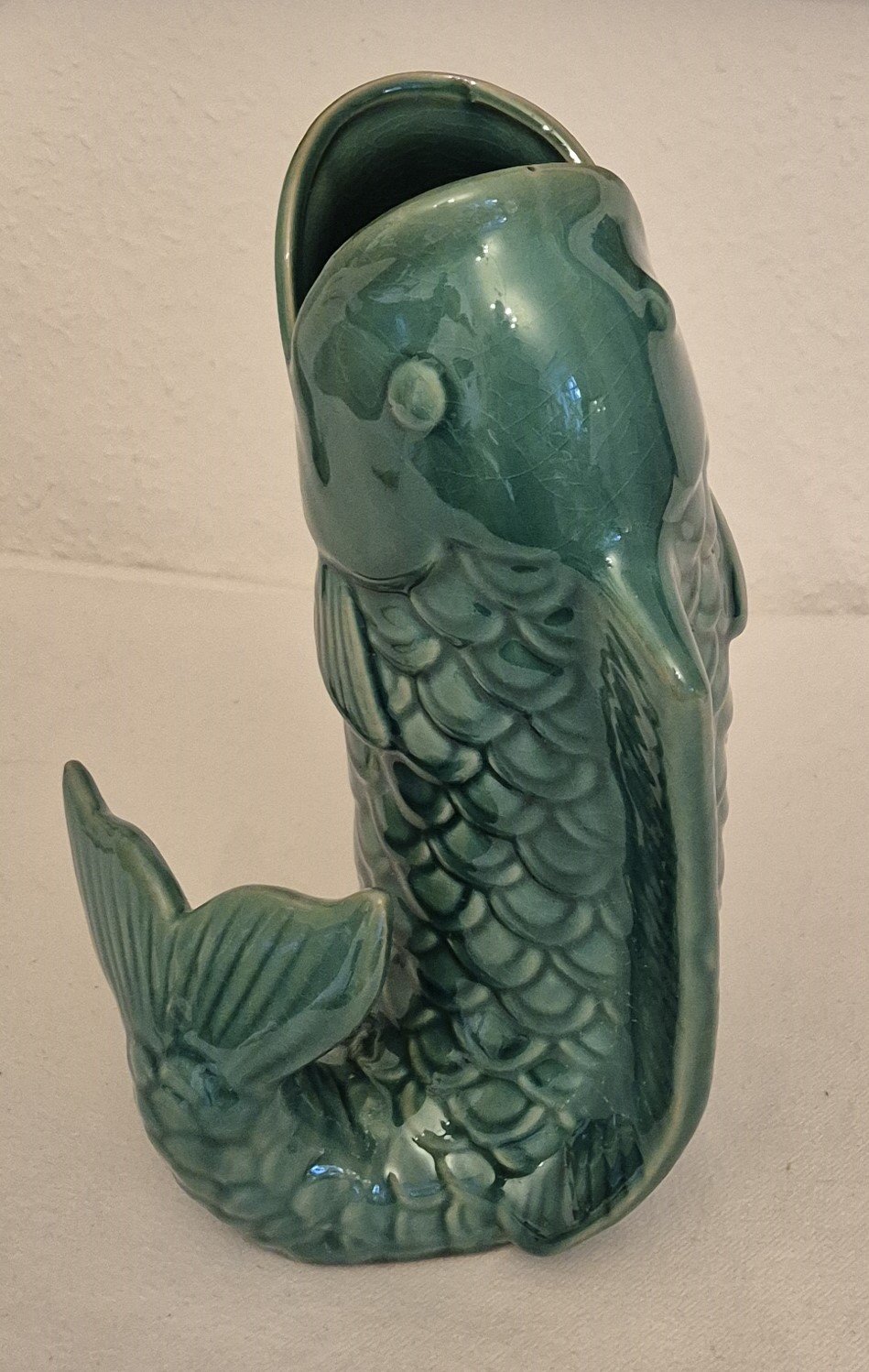 Butlers Fischvase Vase Koi Keramik grün / türkis