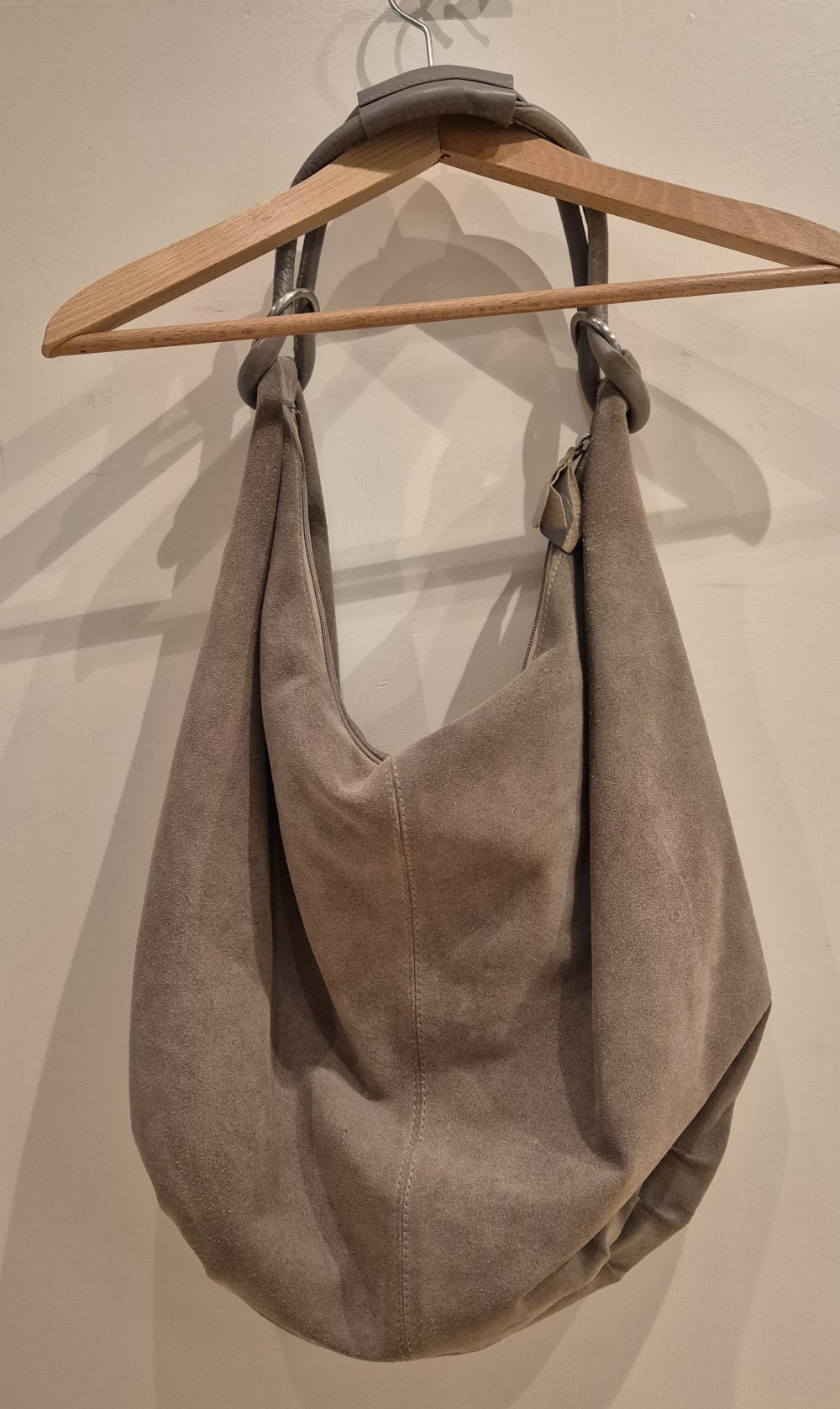 Handtasche Umhängetasche beige Wildleder