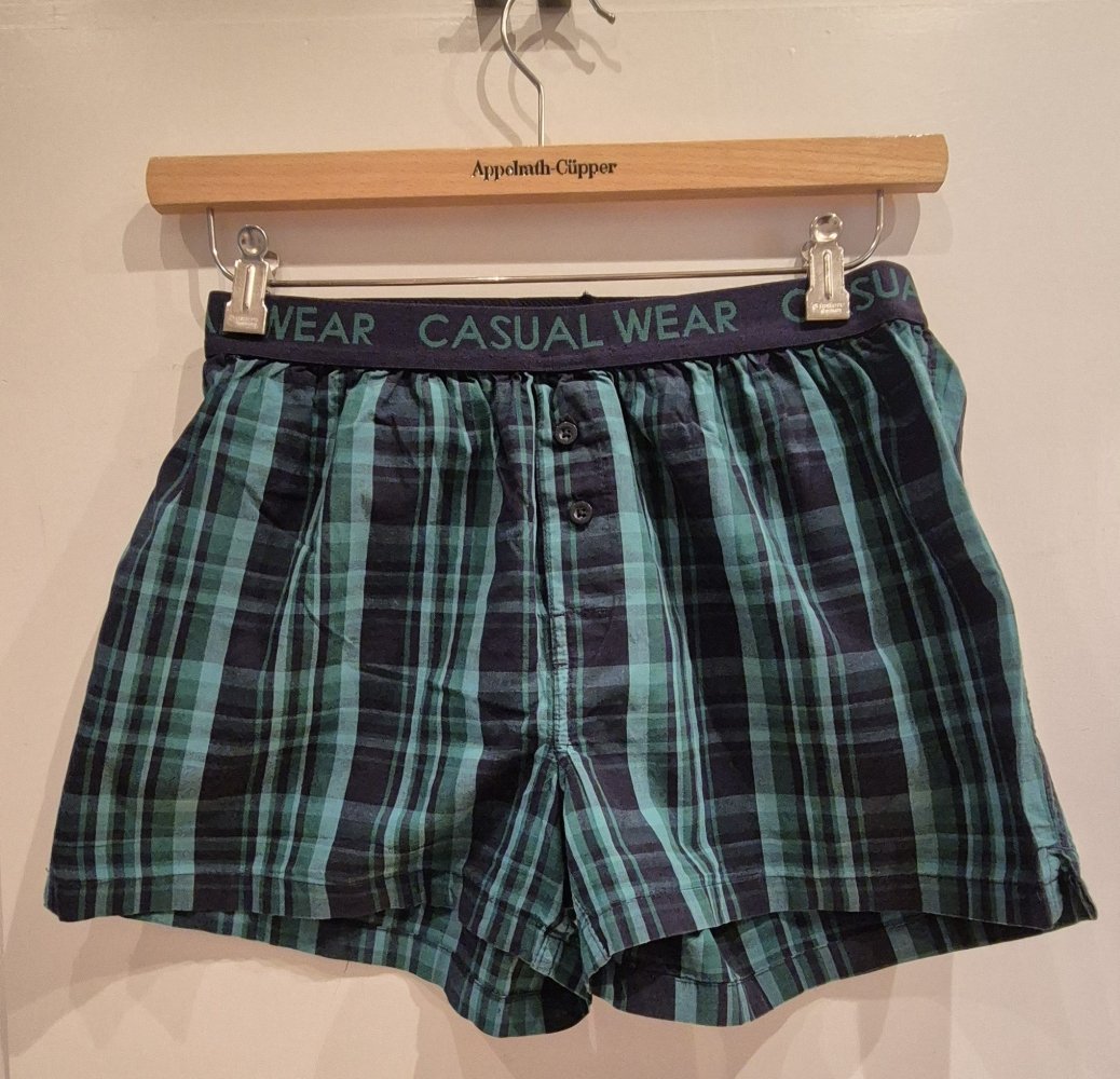 Livergy Boxershort, Short karreirt grün schwarz Gr M - NEU