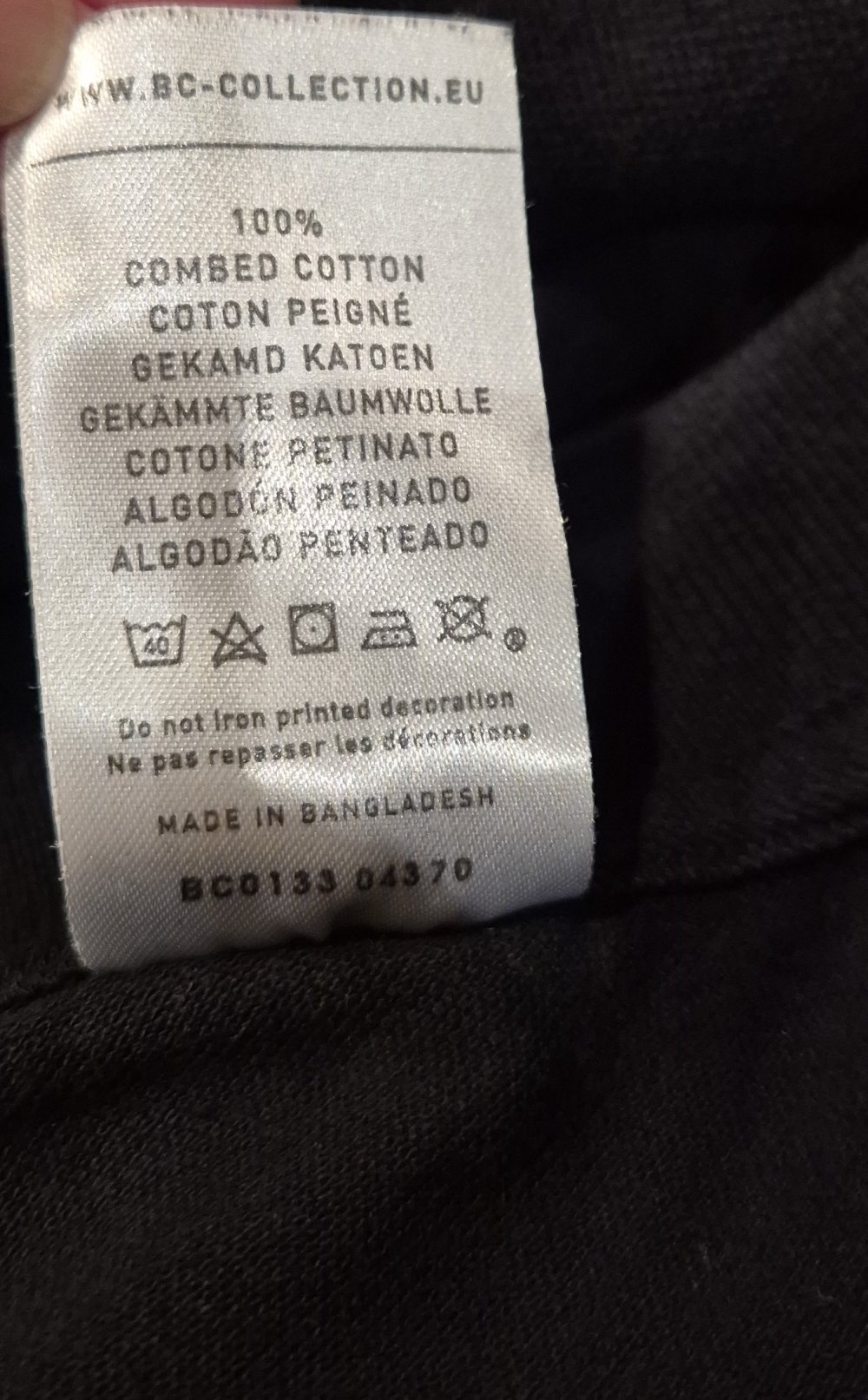 B&C Poloshirt T-Shirt Chaqwa schwarz Gr L