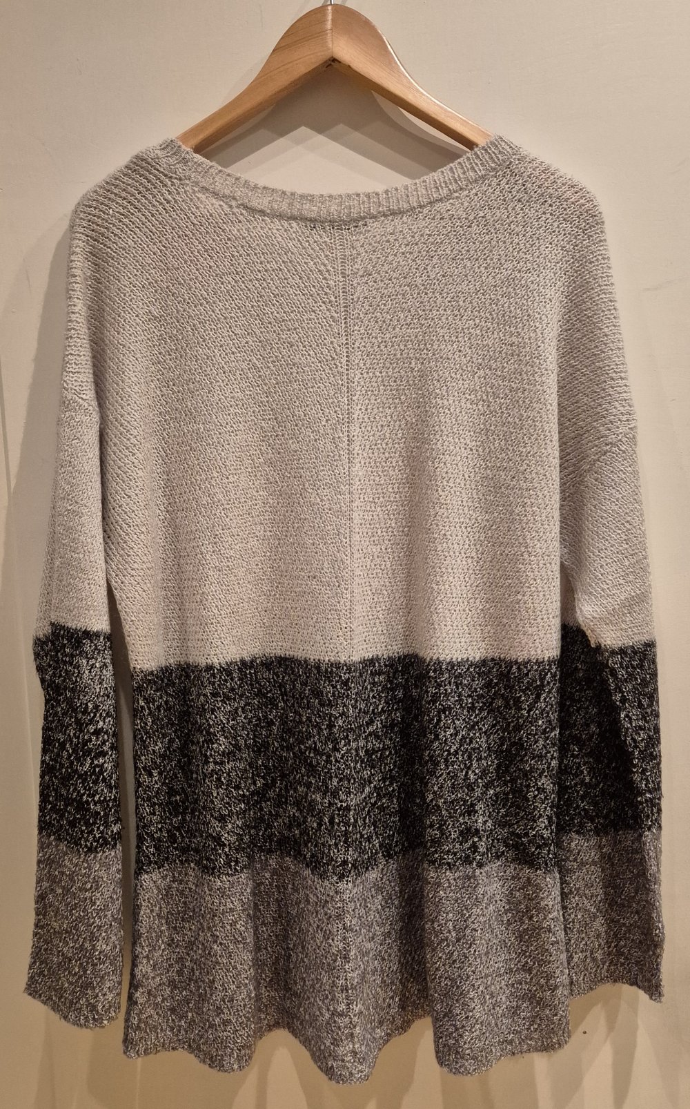 Esprit edc Pullover strick beige grau gestreift Gr XL