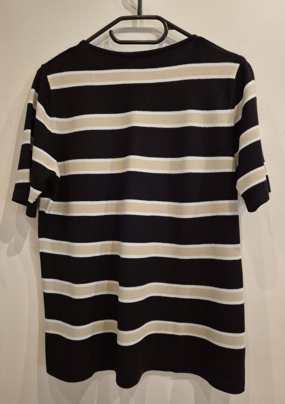 Maria Jacobi T-Shirg schwarz beige gestreift Gr 40