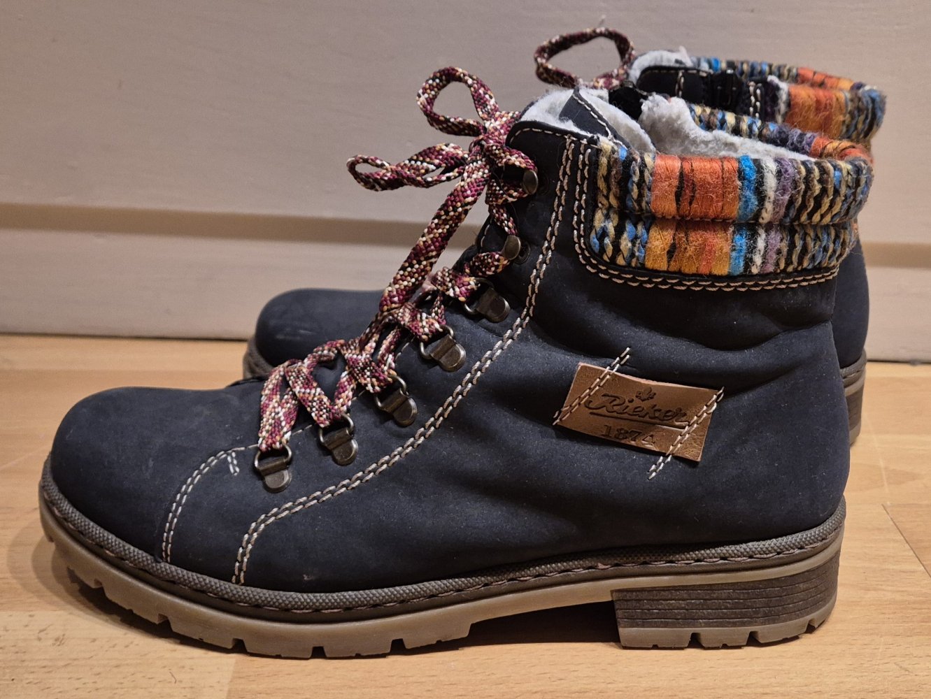 Rieker Stiefeletten gefüttert blau Gr 41