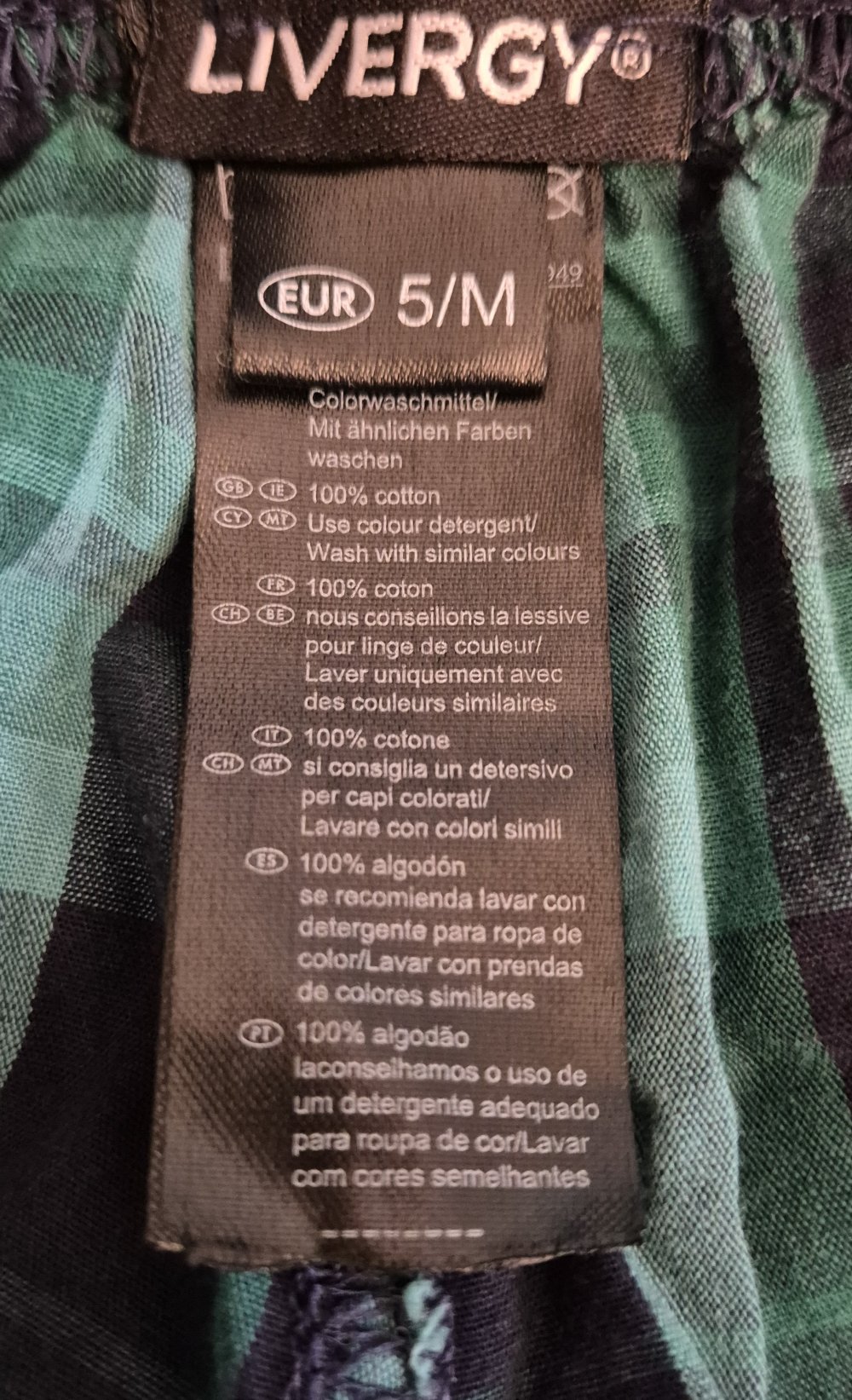 Livergy Boxershort, Short karreirt grün schwarz Gr M - NEU