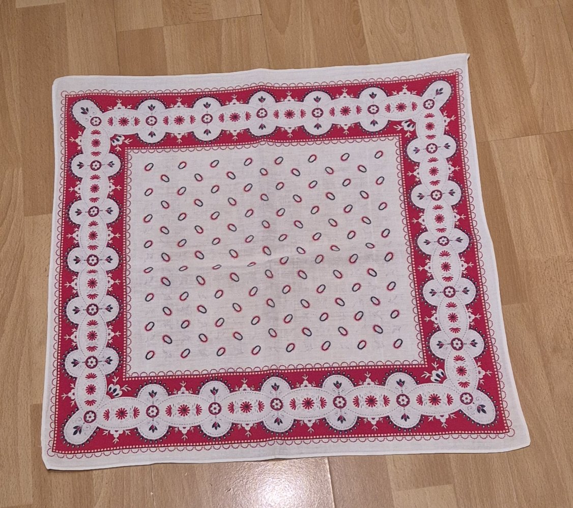 Bandana Halstuch rot weiß 53 cm x 53 cm