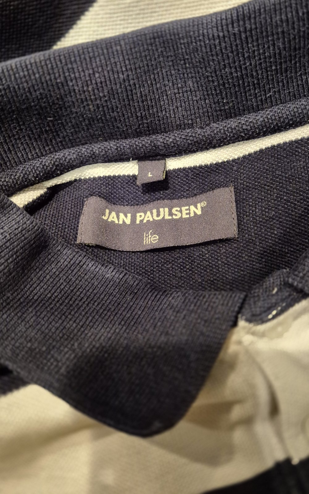 Jan Paulsen Pullover blau weiß gestreift Gr L