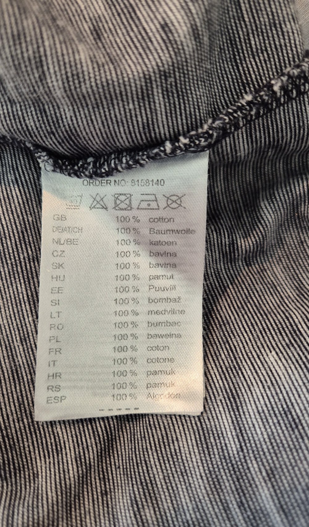 Jean Pascale Langarmshirt Longsleeve blau weiß meliert Gr L