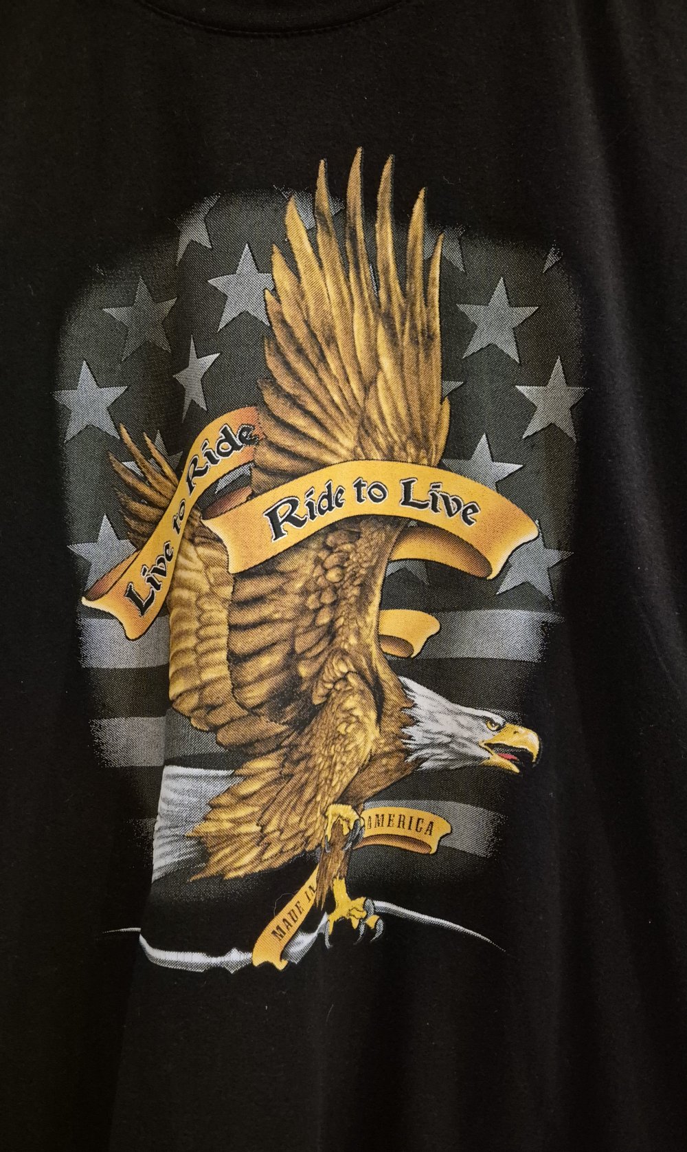 B&C T-Shirt Motorrad Adler USA schwarz Gr L