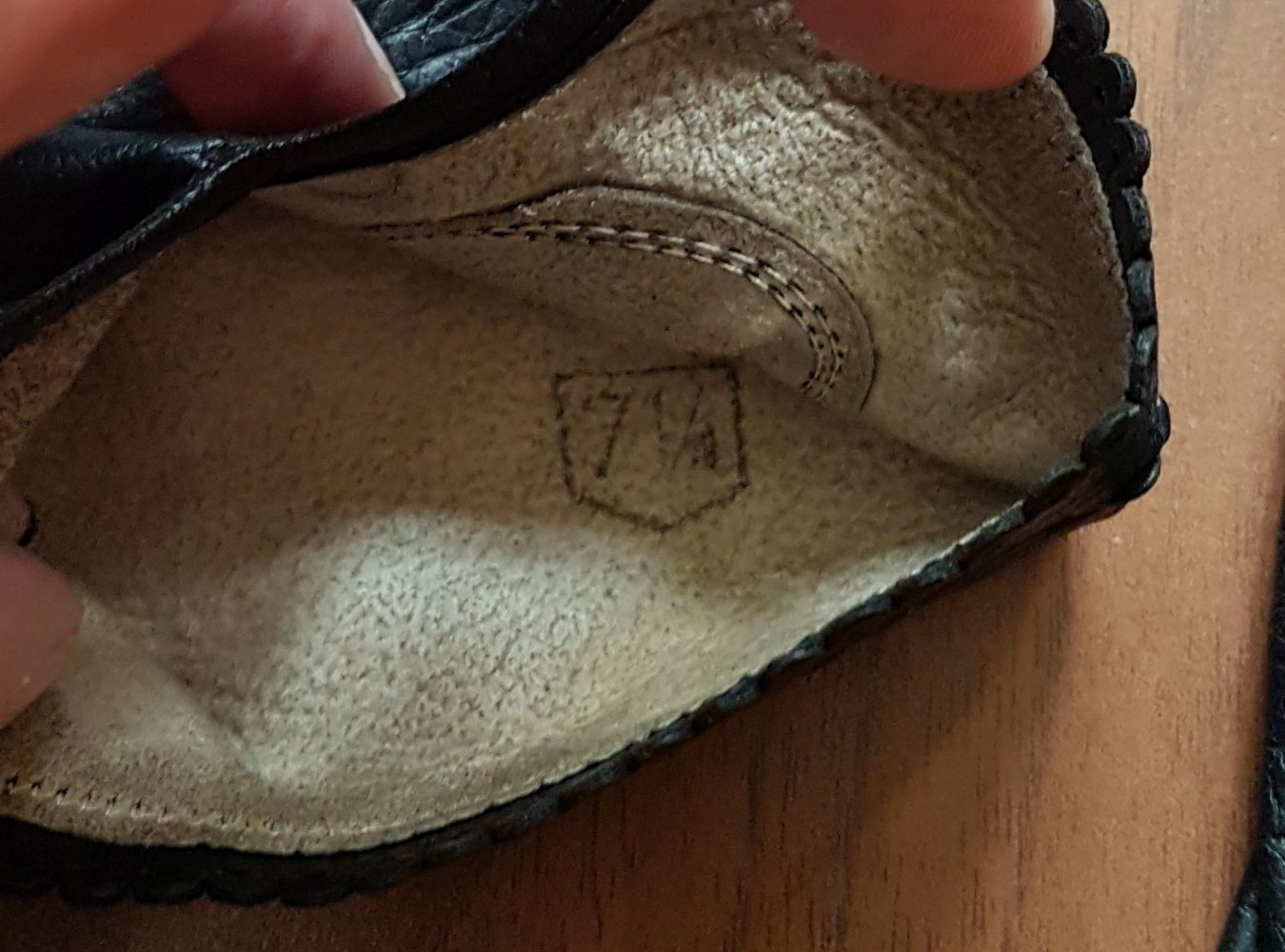 Lederhandschuhe Damen schwarz Gr 7,5 - vintage