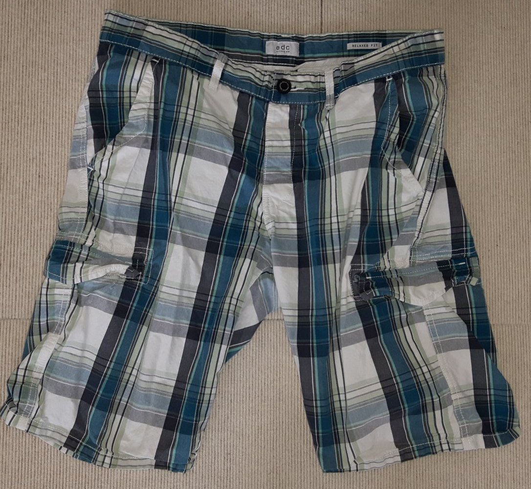 Karierte Cargo-Shorts edc relaxed fit